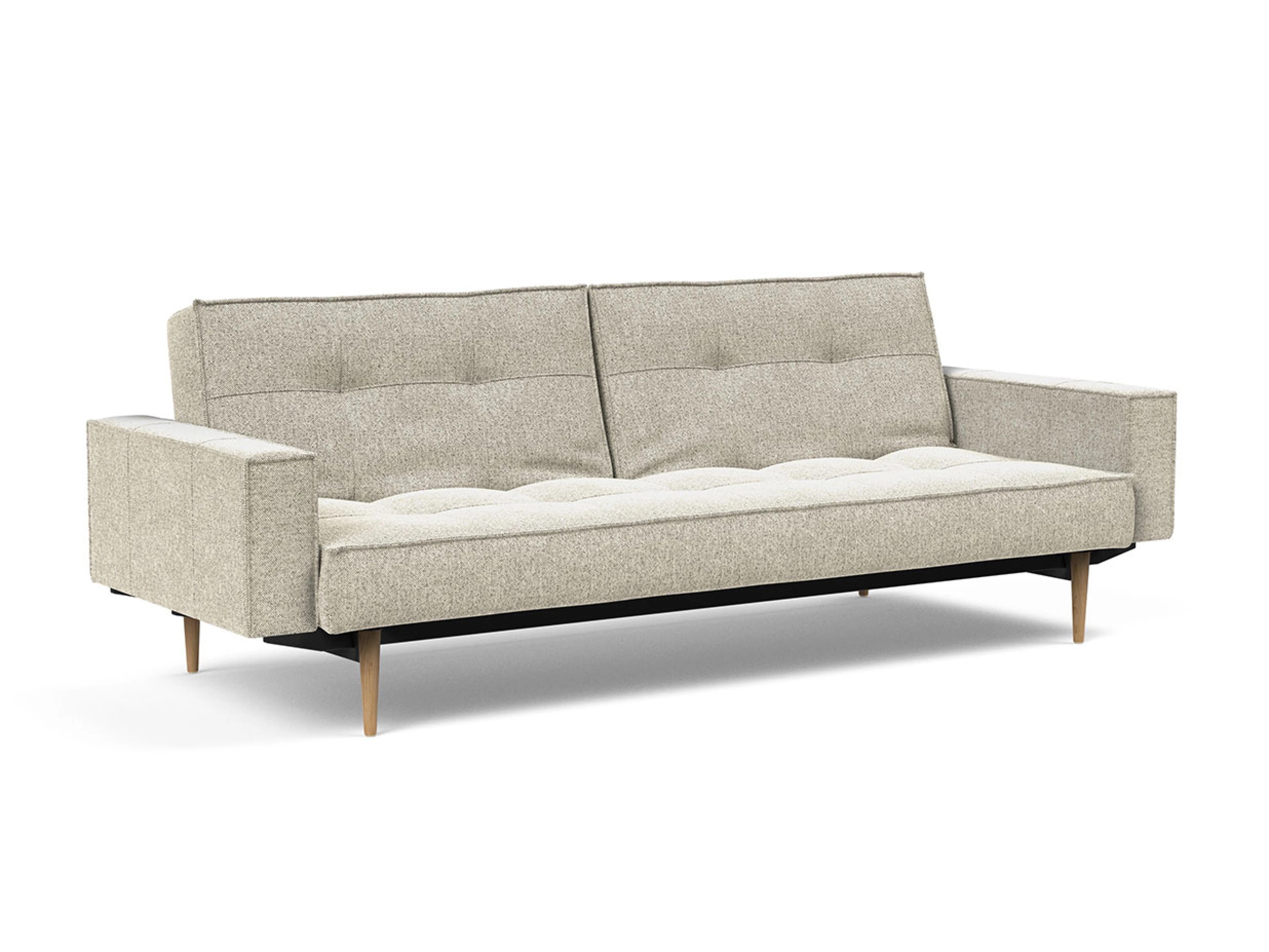 Ansicht des Produktes Splitback Schlafsofa Querschläfer in Stoff Beige