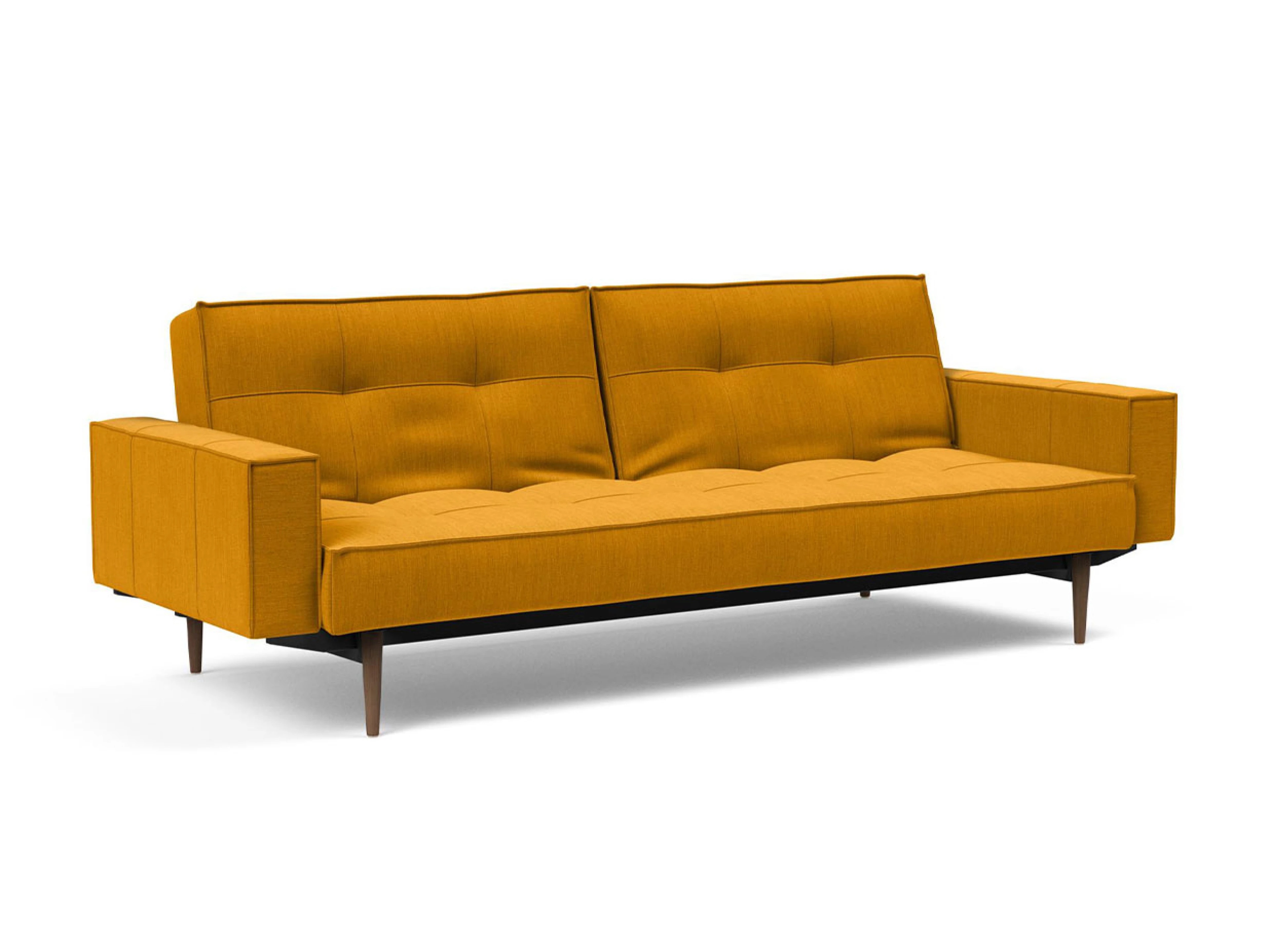 Ansicht des Produktes Splitback Schlafsofa Querschläfer in Stoff Gelb