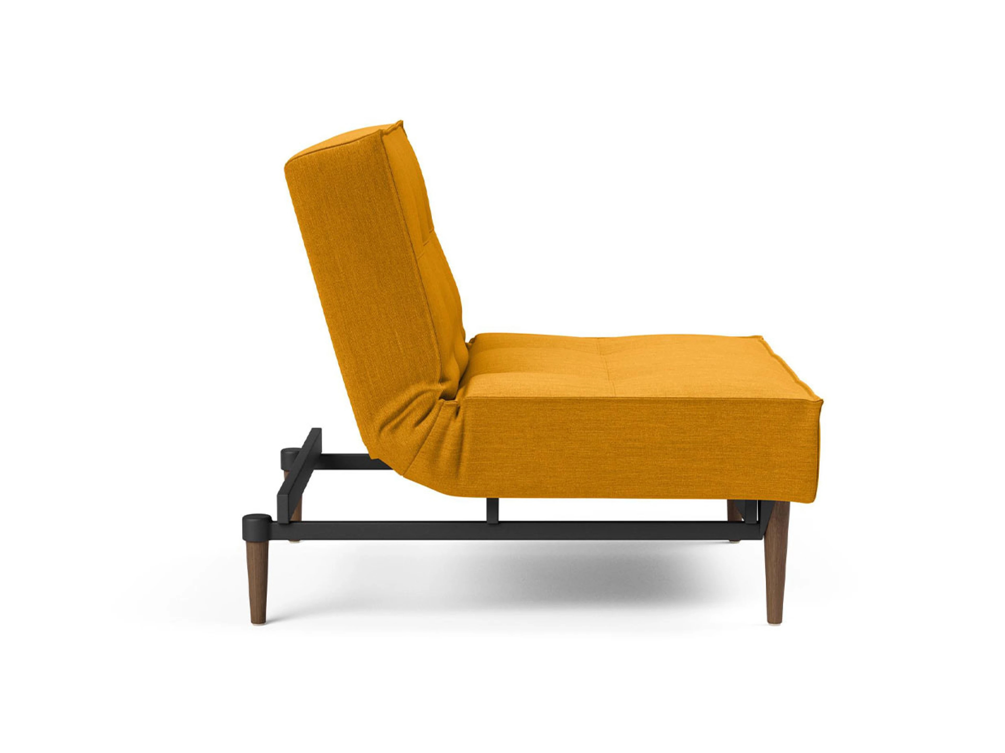 Ansicht des Produktes Splitback Hocker in Stoff Gelb