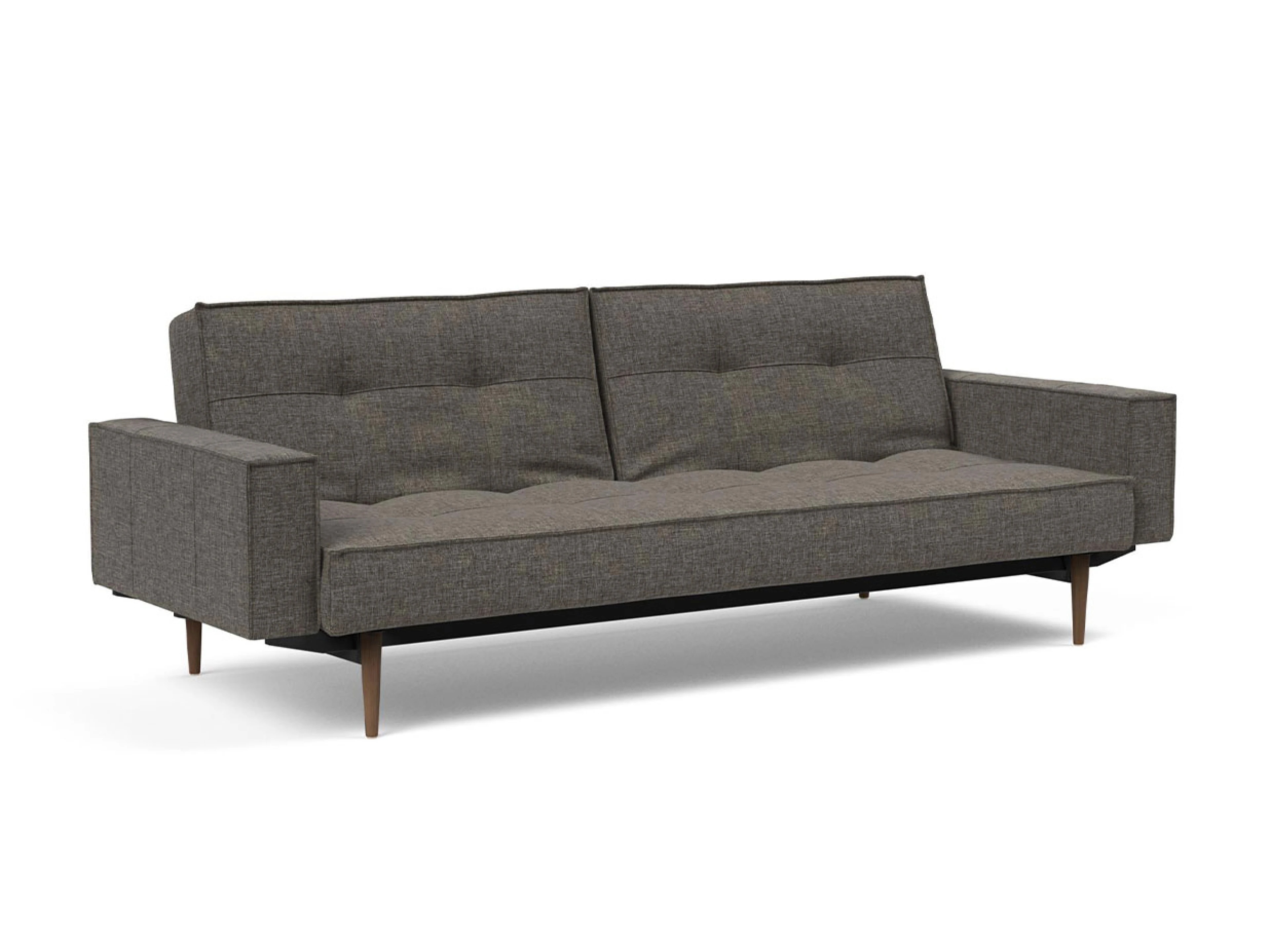 Ansicht des Produktes Splitback Schlafsofa Querschläfer in Stoff Grau