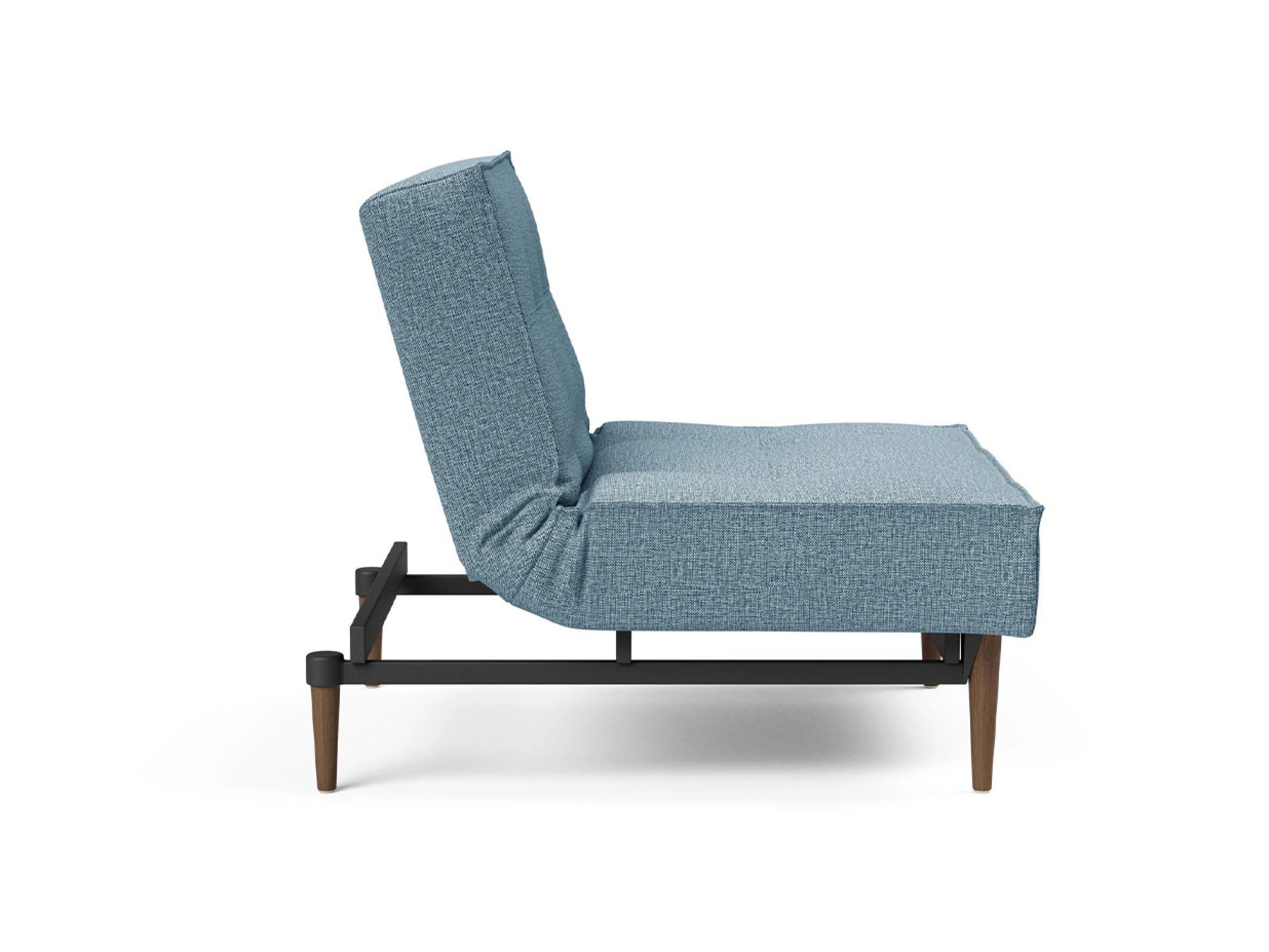 Ansicht des Produktes Splitback Hocker in Stoff Blau