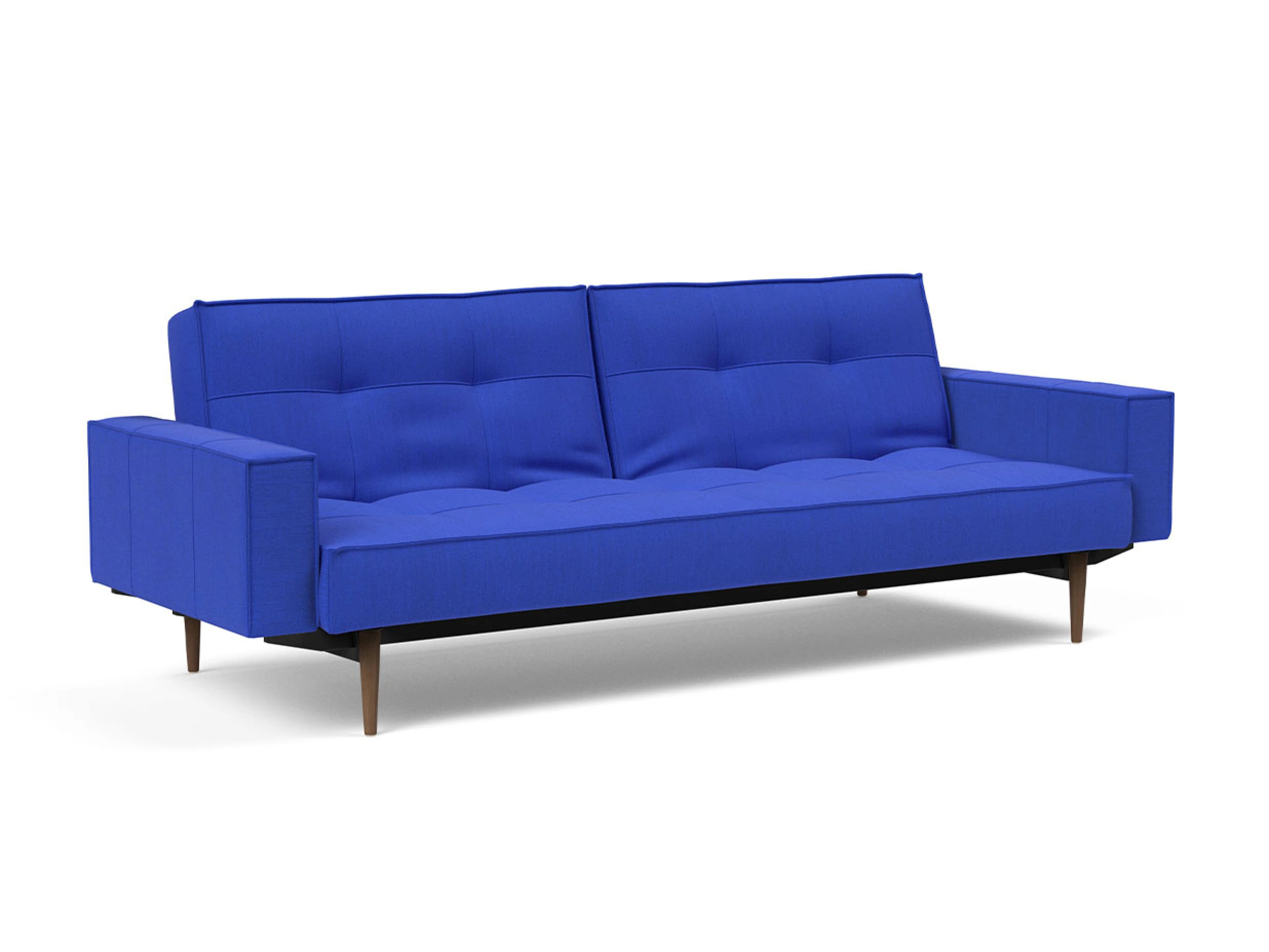 Ansicht des Produktes Splitback Schlafsofa Querschläfer in Stoff Blau