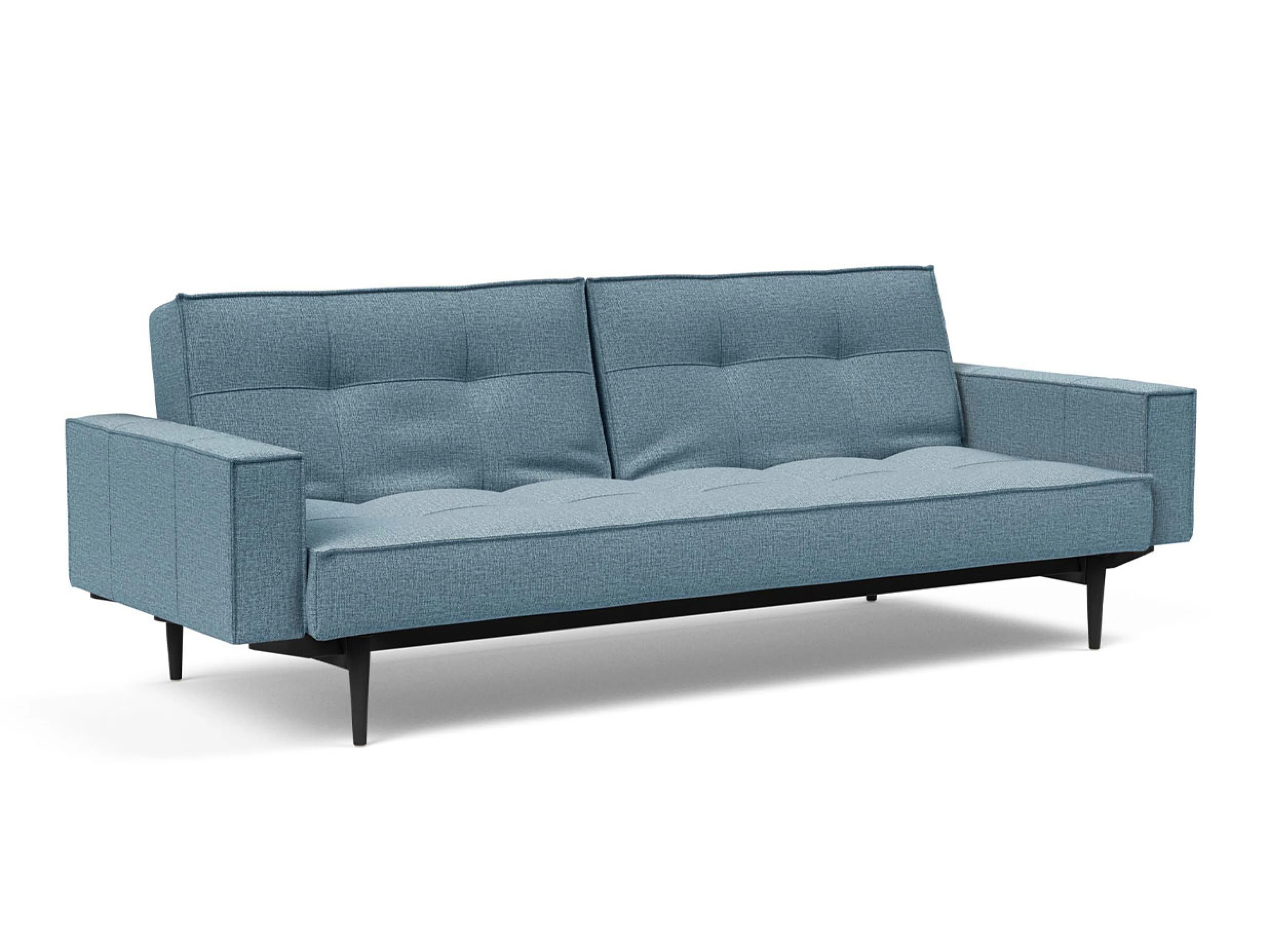 Ansicht des Produktes Splitback Schlafsofa Querschläfer in Stoff Blau