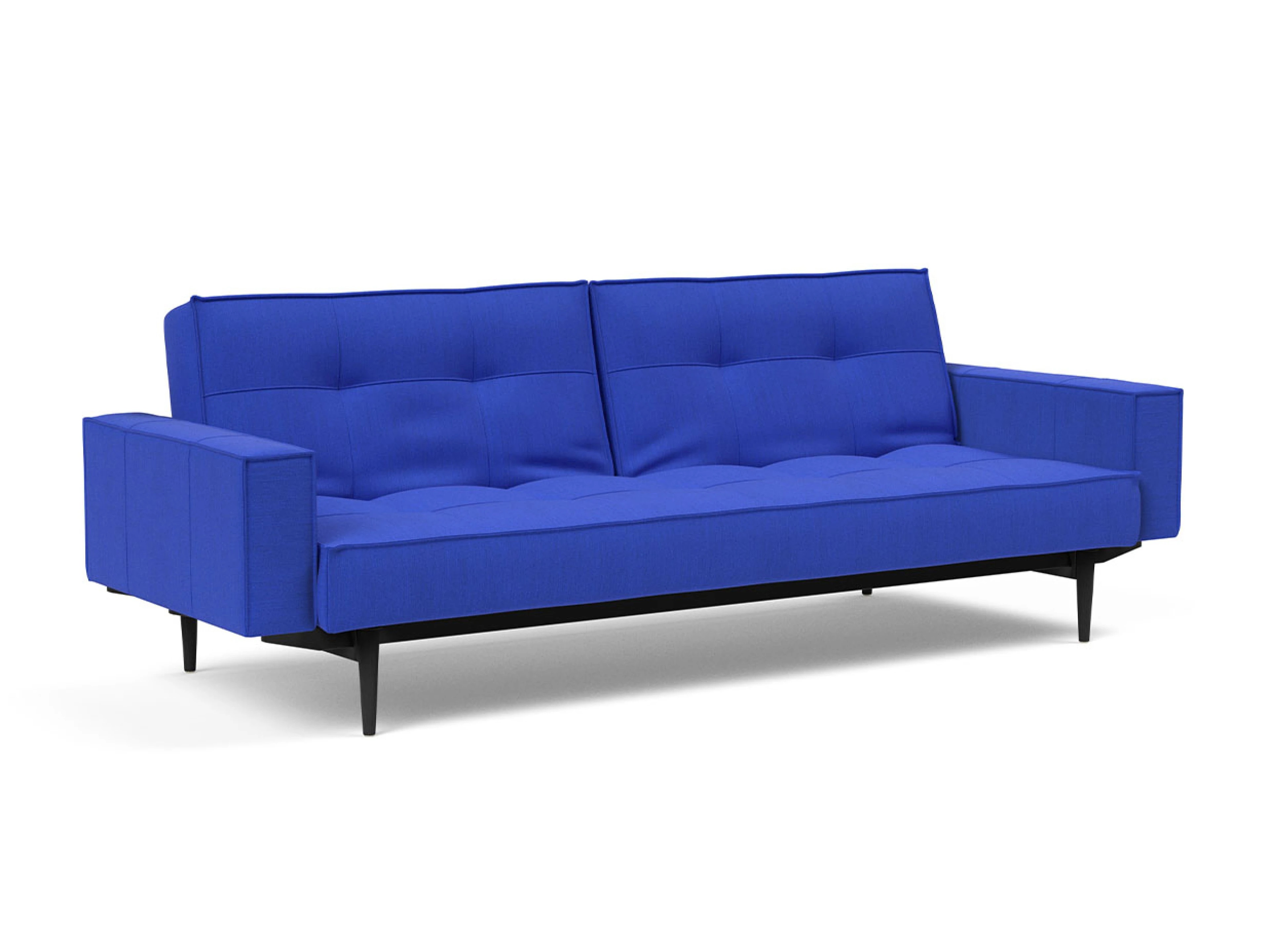 Ansicht des Produktes Splitback Schlafsofa Querschläfer in Stoff Blau