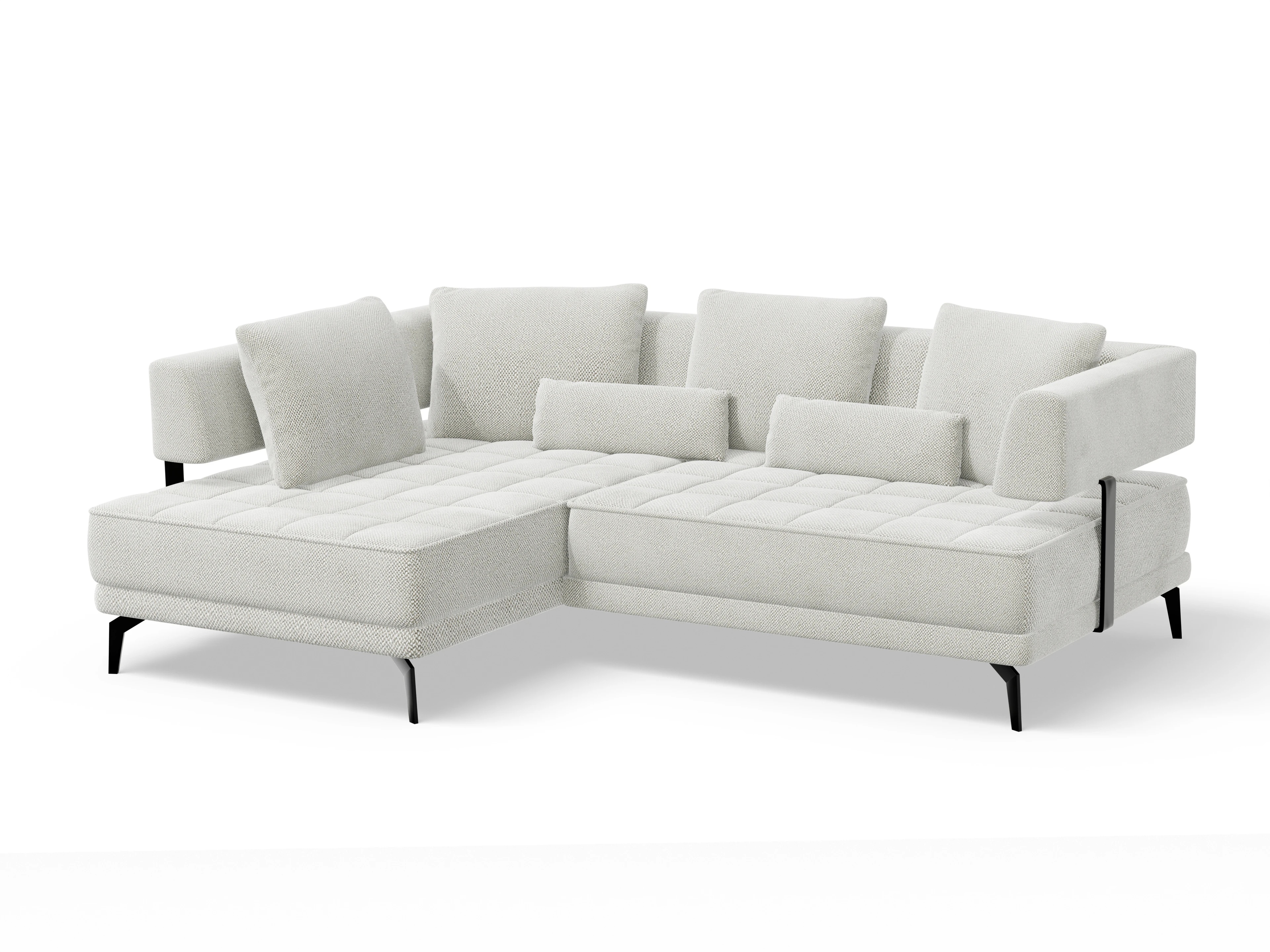 Genua Um Small L ohne Funktion Ansicht des Produktes Genua Ecksofa links Abschluss offen in Stoff Beige