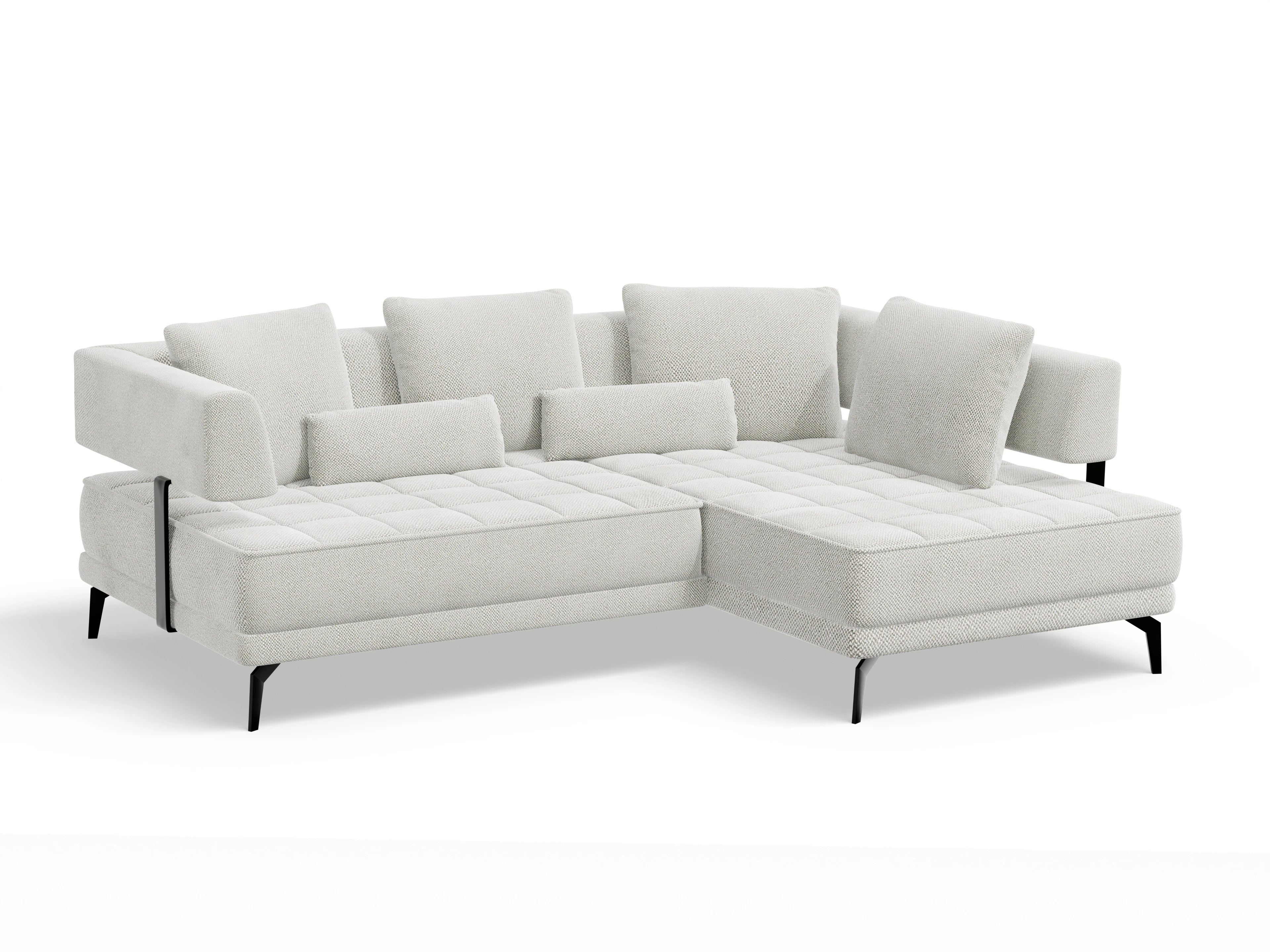 Genua Um Small R ohne Funktion Ansicht des Produktes Genua Ecksofa links Abschluss offen in Stoff Beige