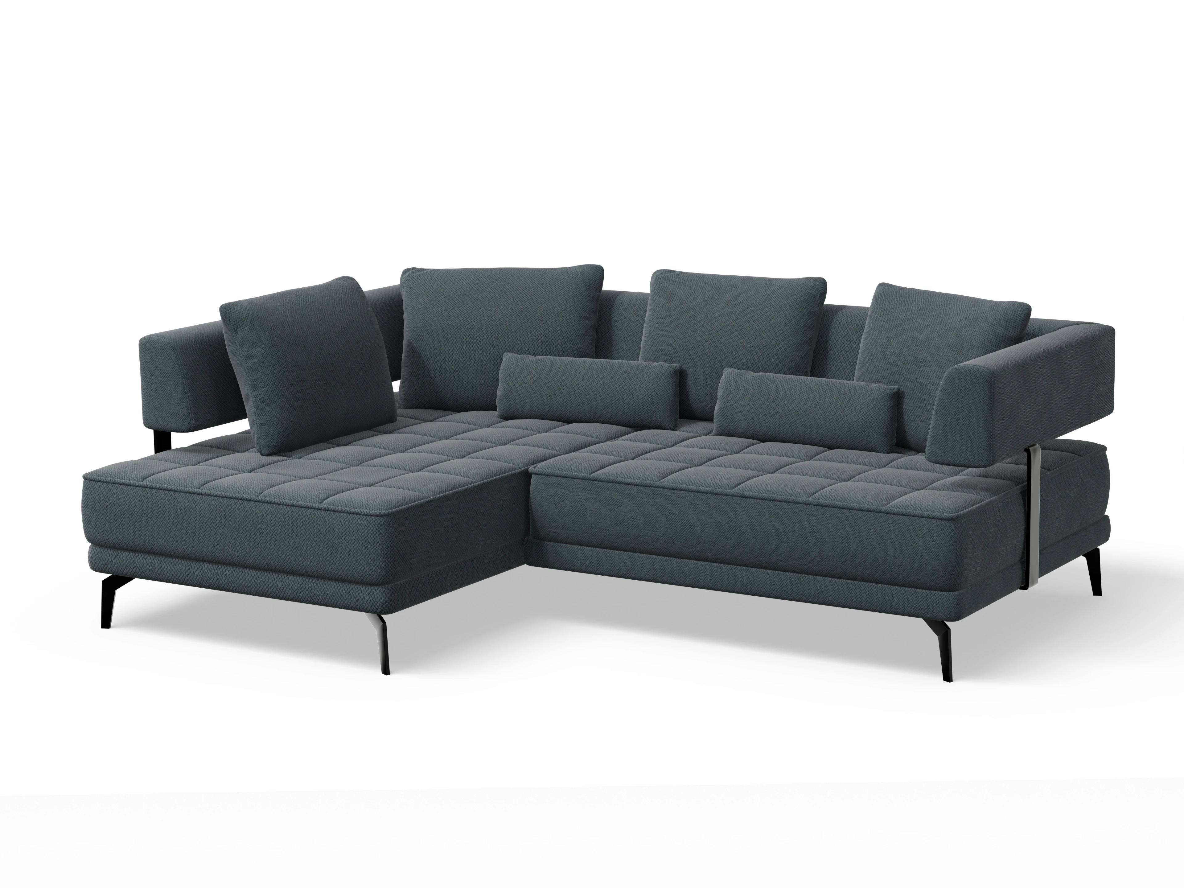 Genua Um Small L ohne Funktion Ansicht des Produktes Genua Ecksofa links Abschluss offen in Stoff Grau