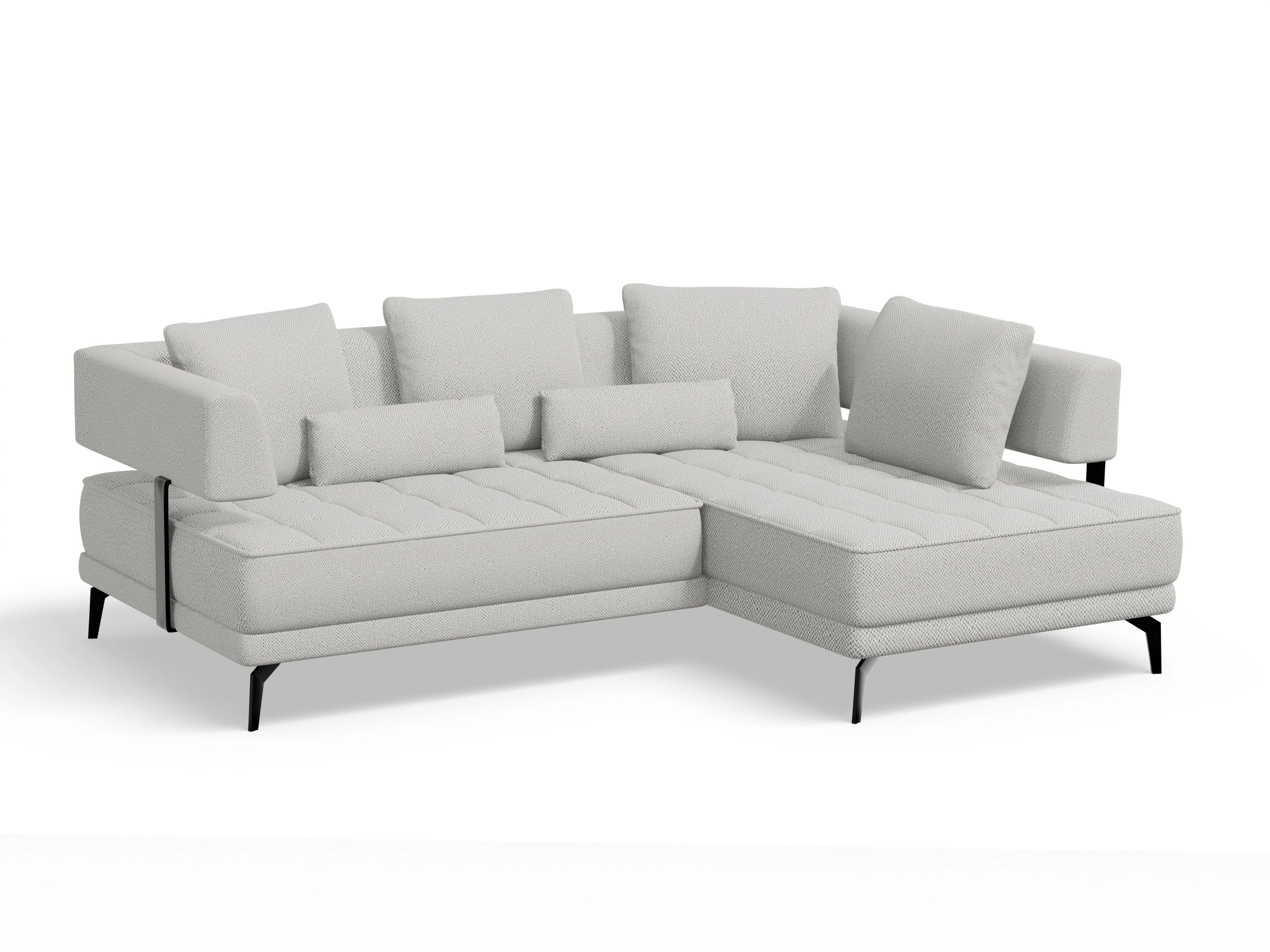 Genua Um Small R ohne Funktion Ansicht des Produktes Genua Ecksofa links Abschluss offen in Stoff Grau