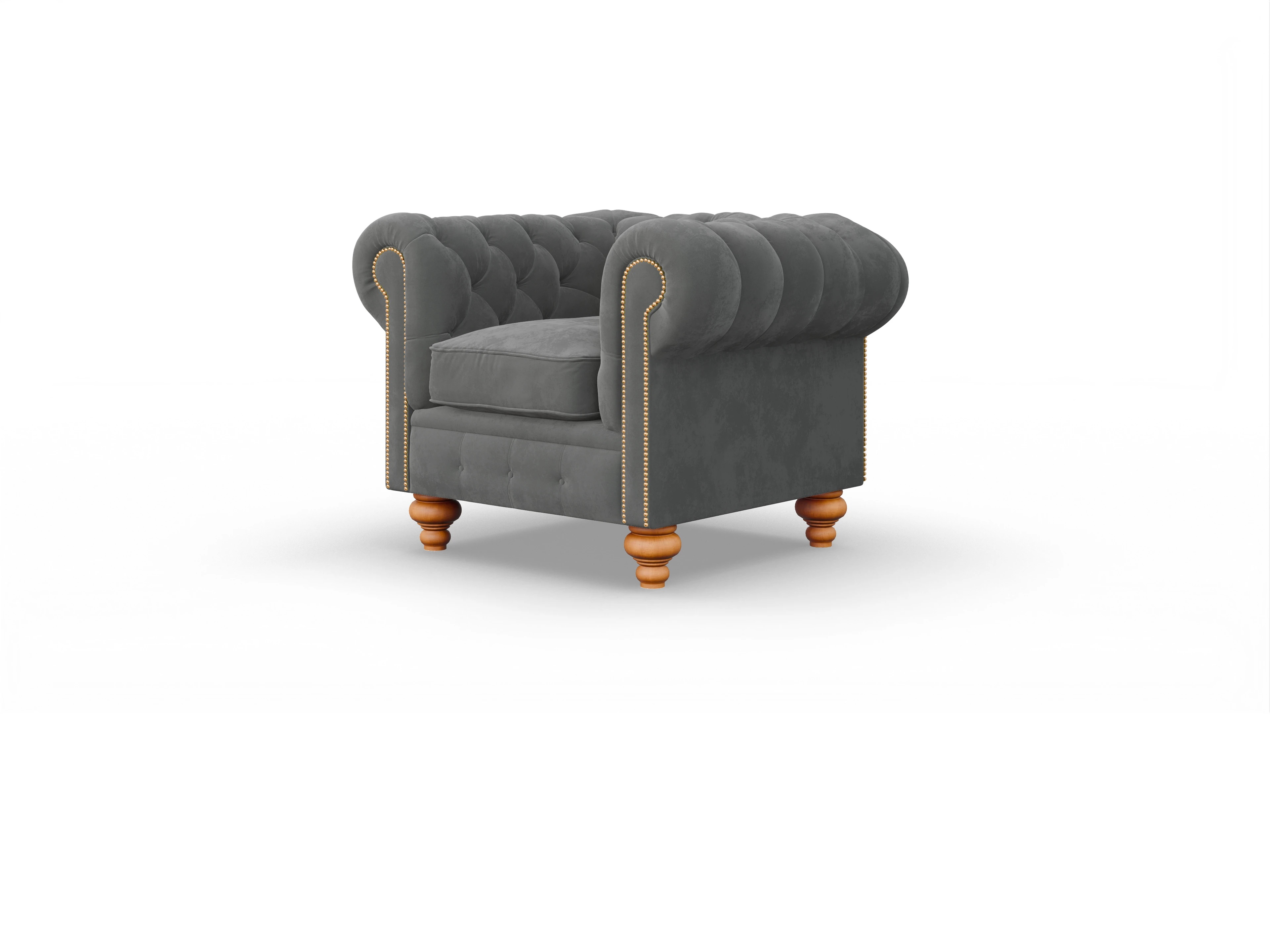 Ansicht des Produktes Trafalgar Chesterfield Sessel in Stoff Grau