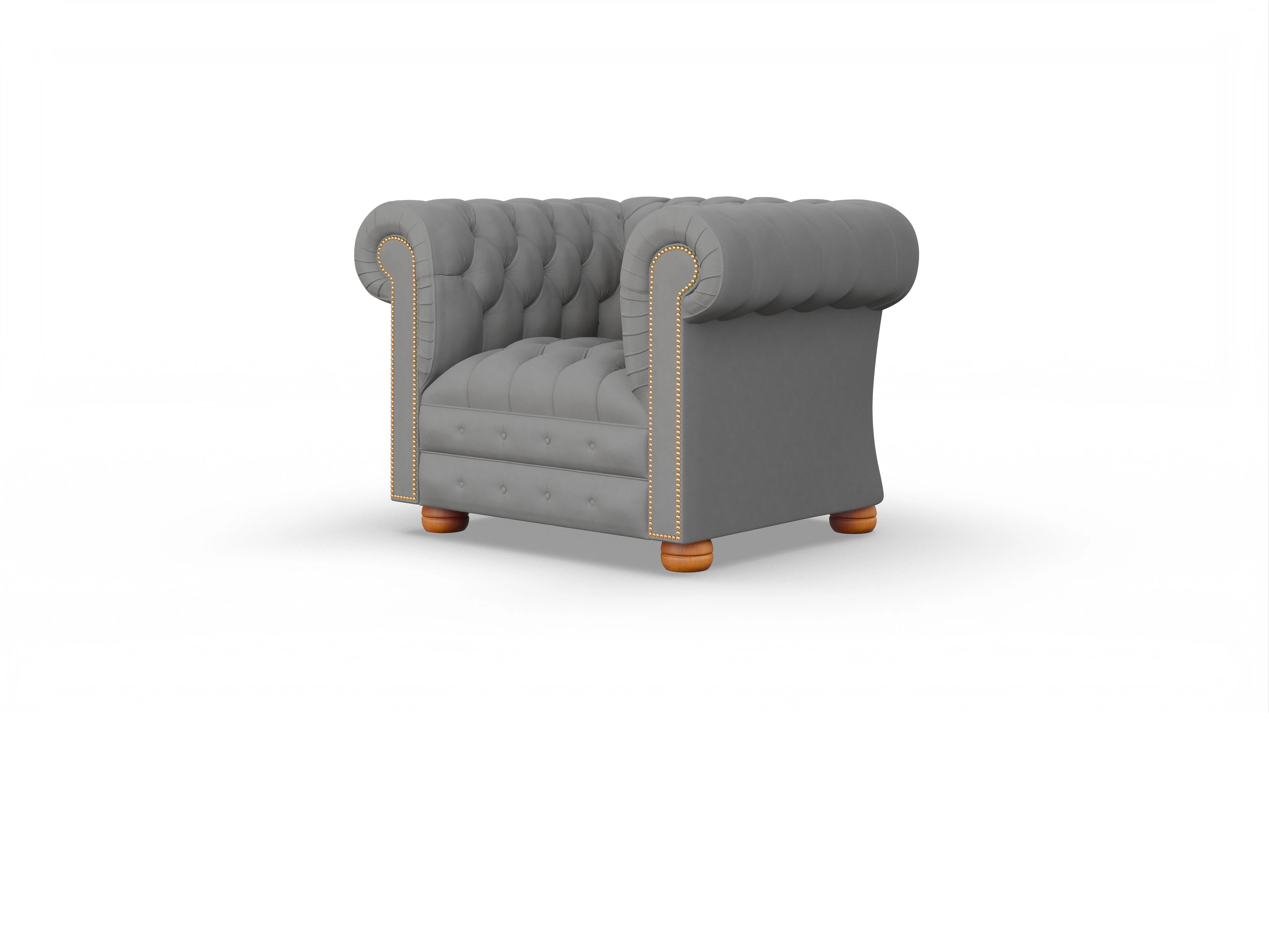 Ansicht des Produktes Osmond Chesterfield Sessel in Leder Grau