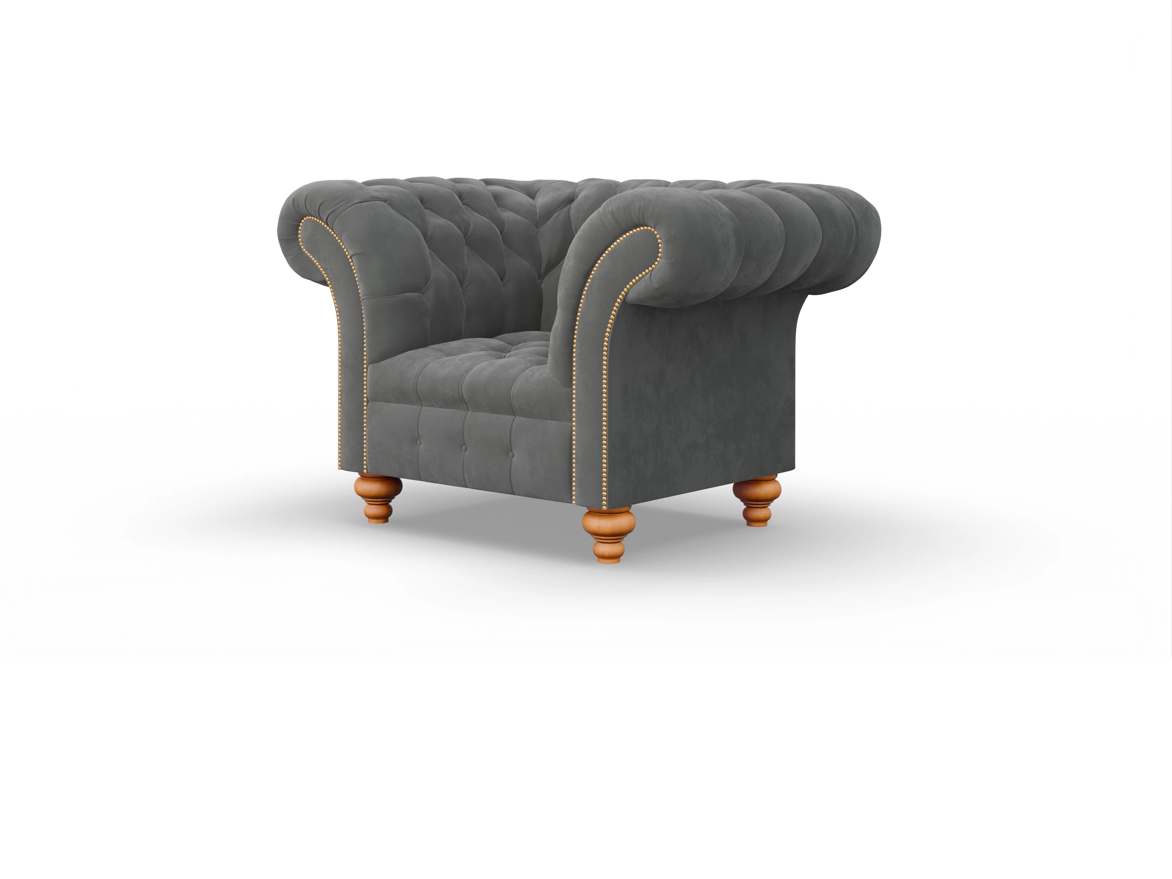 Ansicht des Produktes Mayfair Chesterfield Sessel in Stoff Grau
