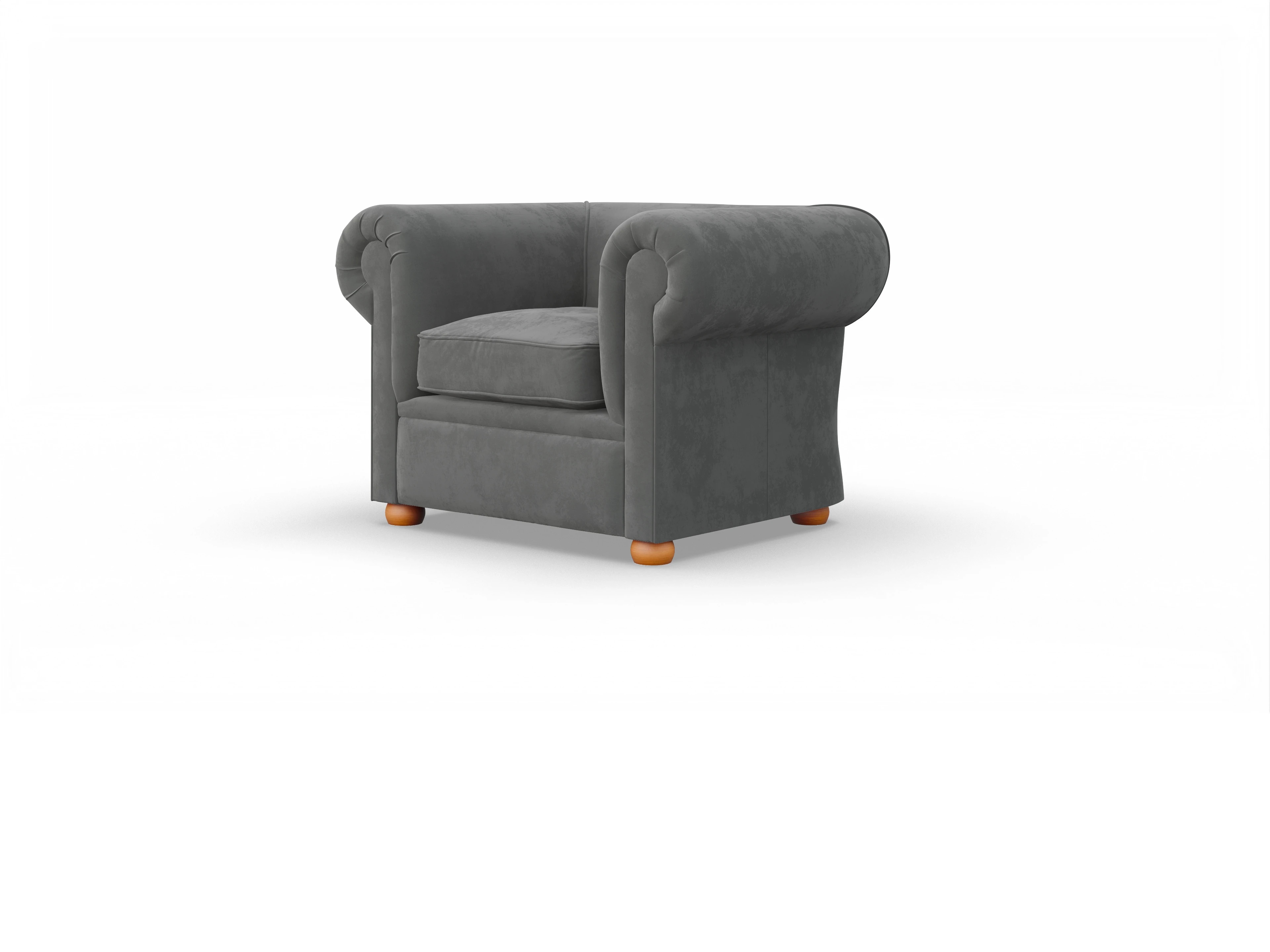 Ansicht des Produktes Brendon Chesterfield Sessel in Stoff Grau