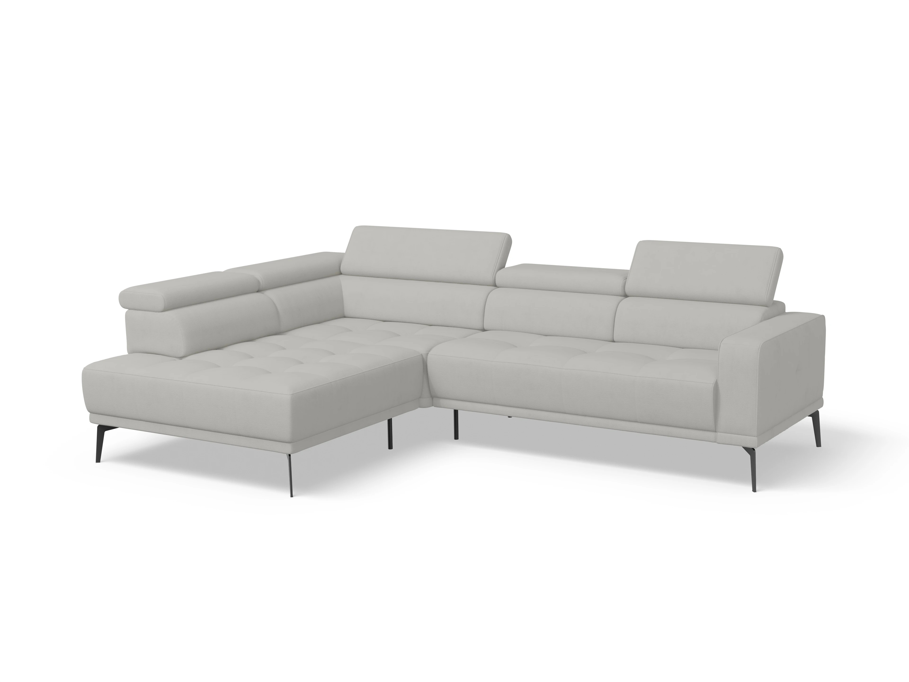 Ansicht des Produktes Marco Ecksofa links Abschluss offen in Stoff Beige
