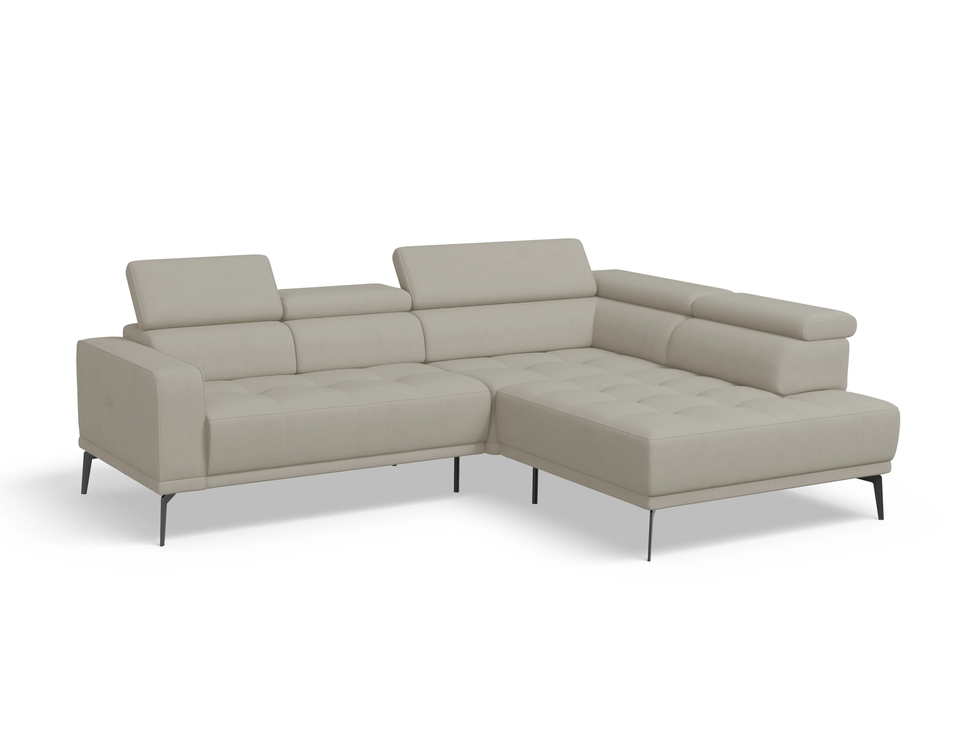Ansicht des Produktes Marco Ecksofa rechts Abschluss offen in Stoff Beige