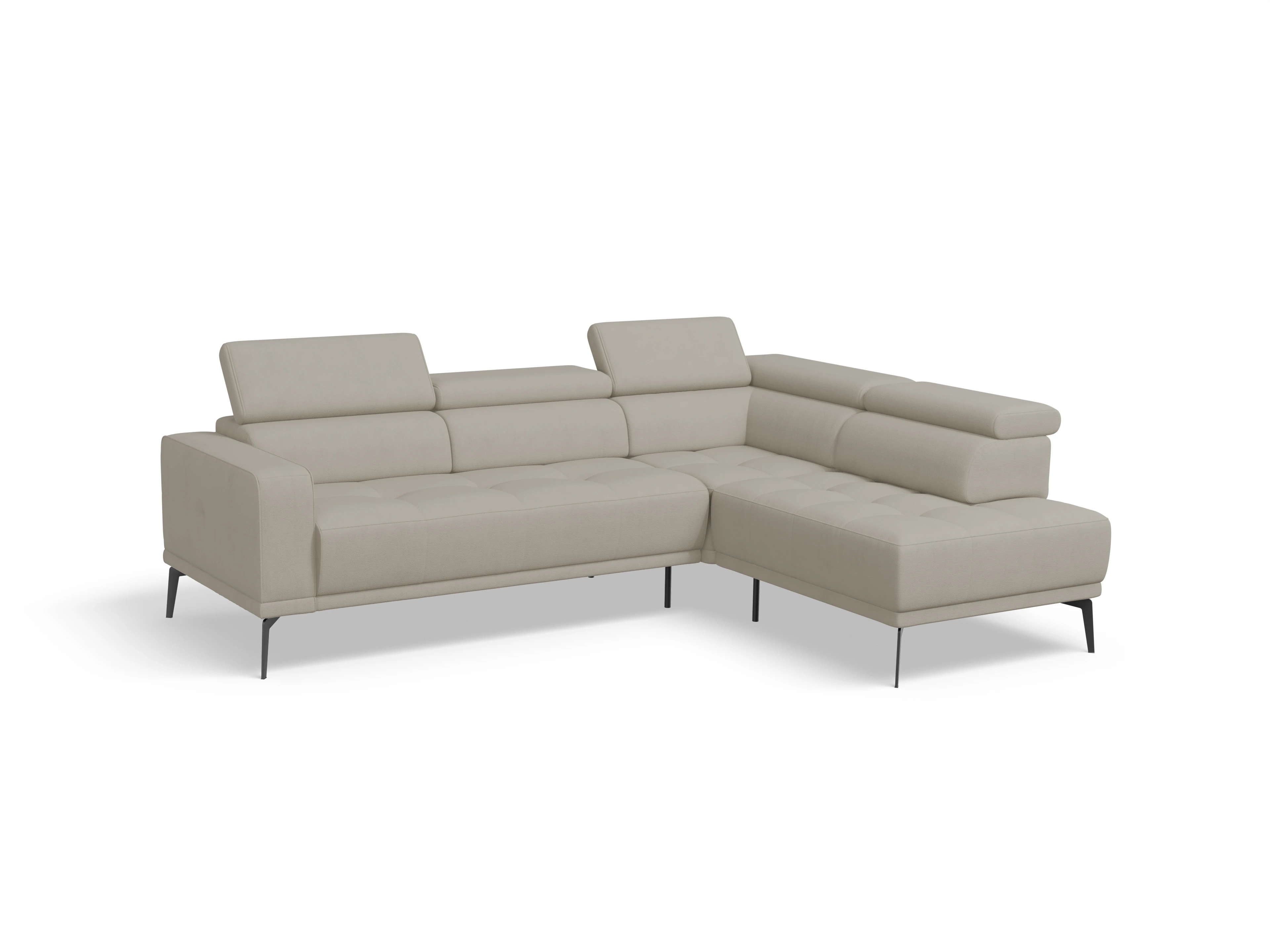 Ansicht des Produktes Marco Ecksofa rechts Abschluss offen in Stoff Beige