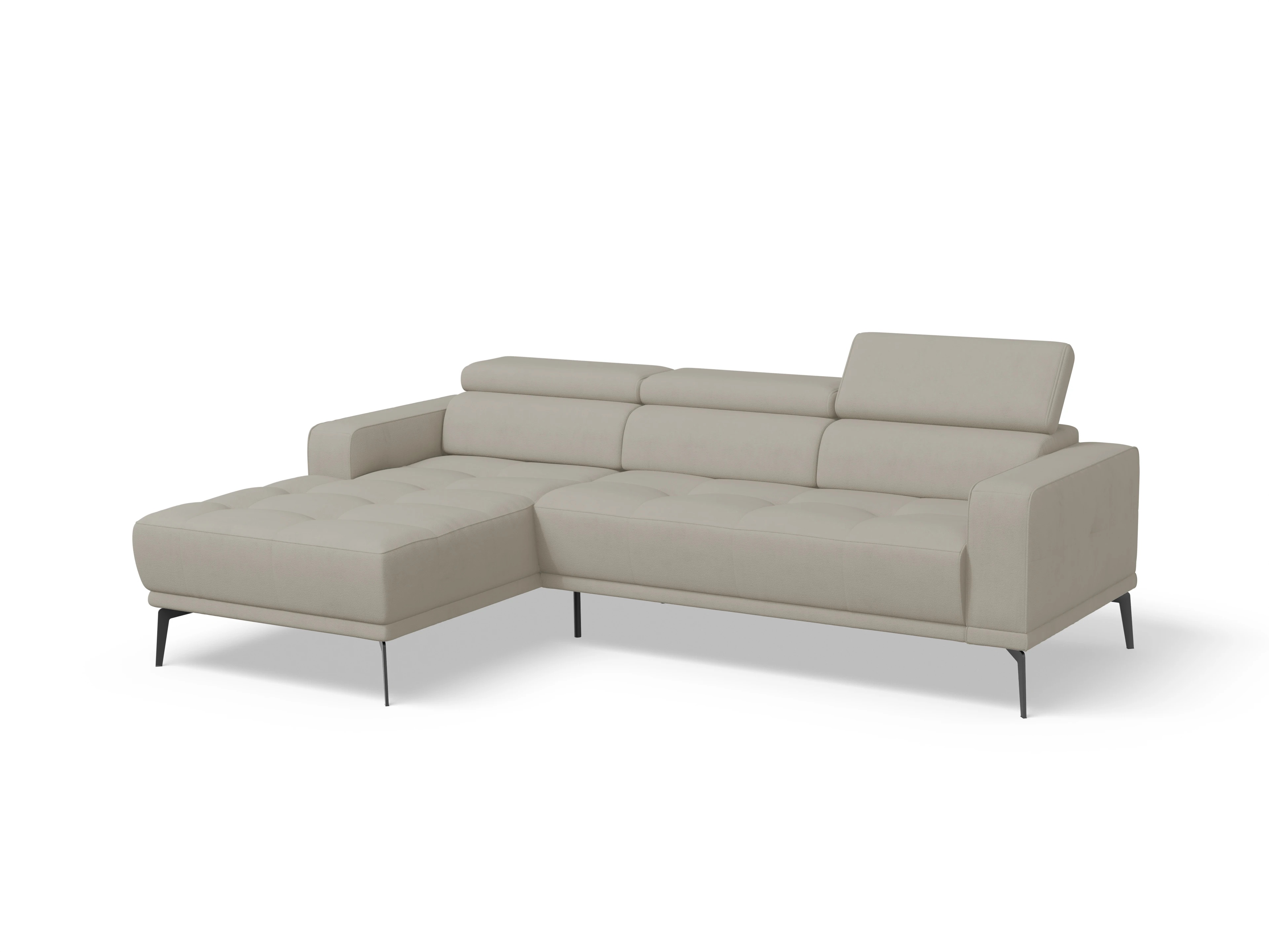 Ansicht des Produktes Marco Ecksofa links Abschluss offen in Stoff Beige