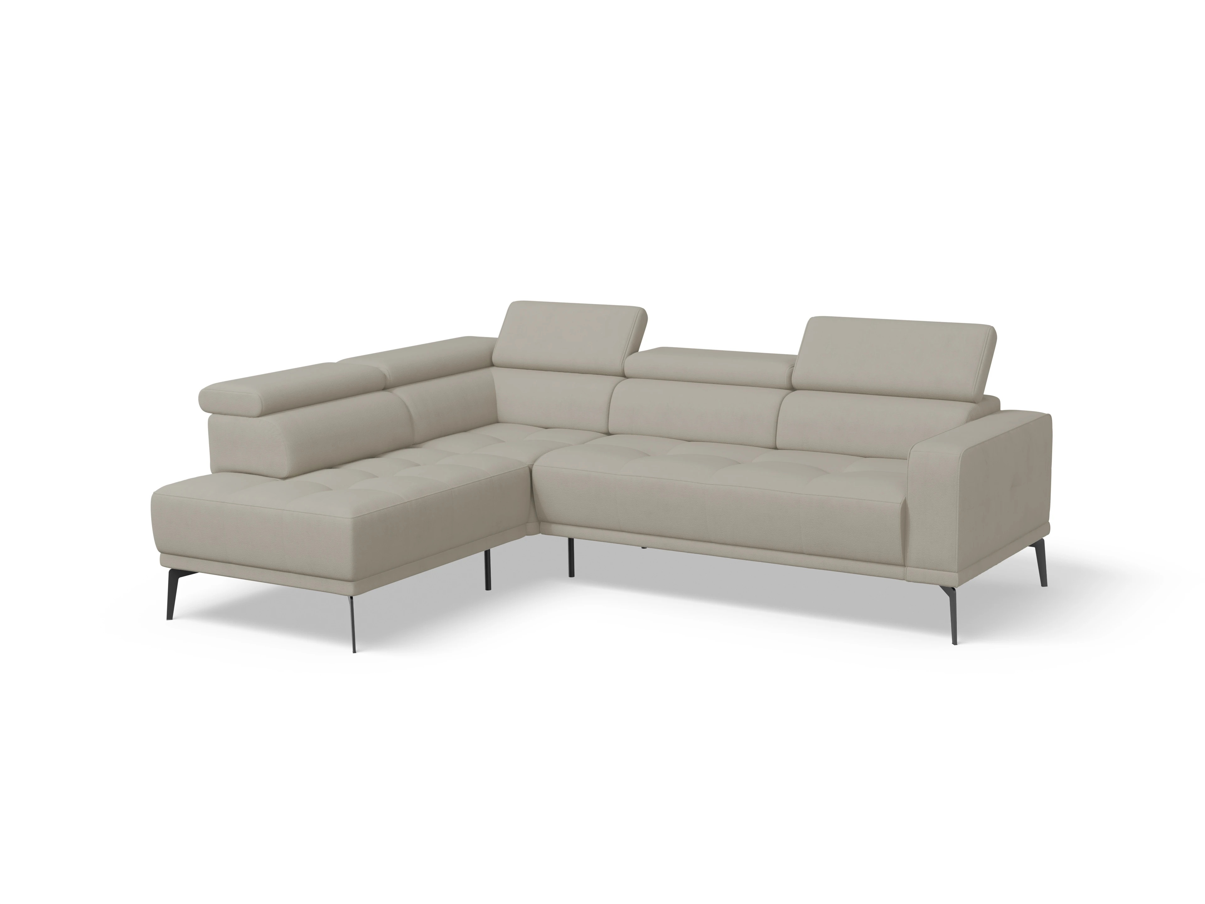 Ansicht des Produktes Marco Ecksofa links Abschluss offen in Stoff Beige