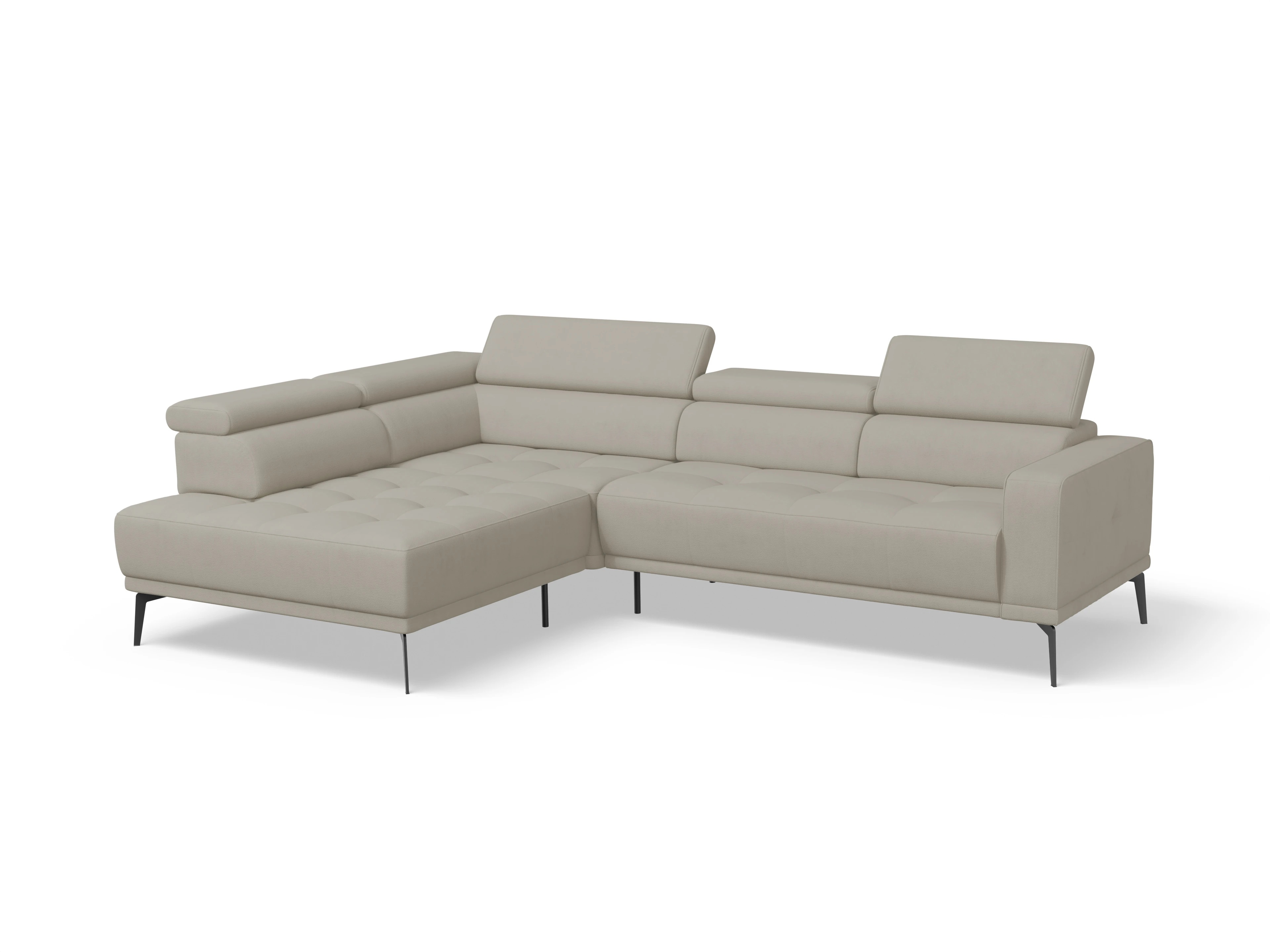 Ansicht des Produktes Marco Ecksofa links Abschluss offen in Stoff Beige