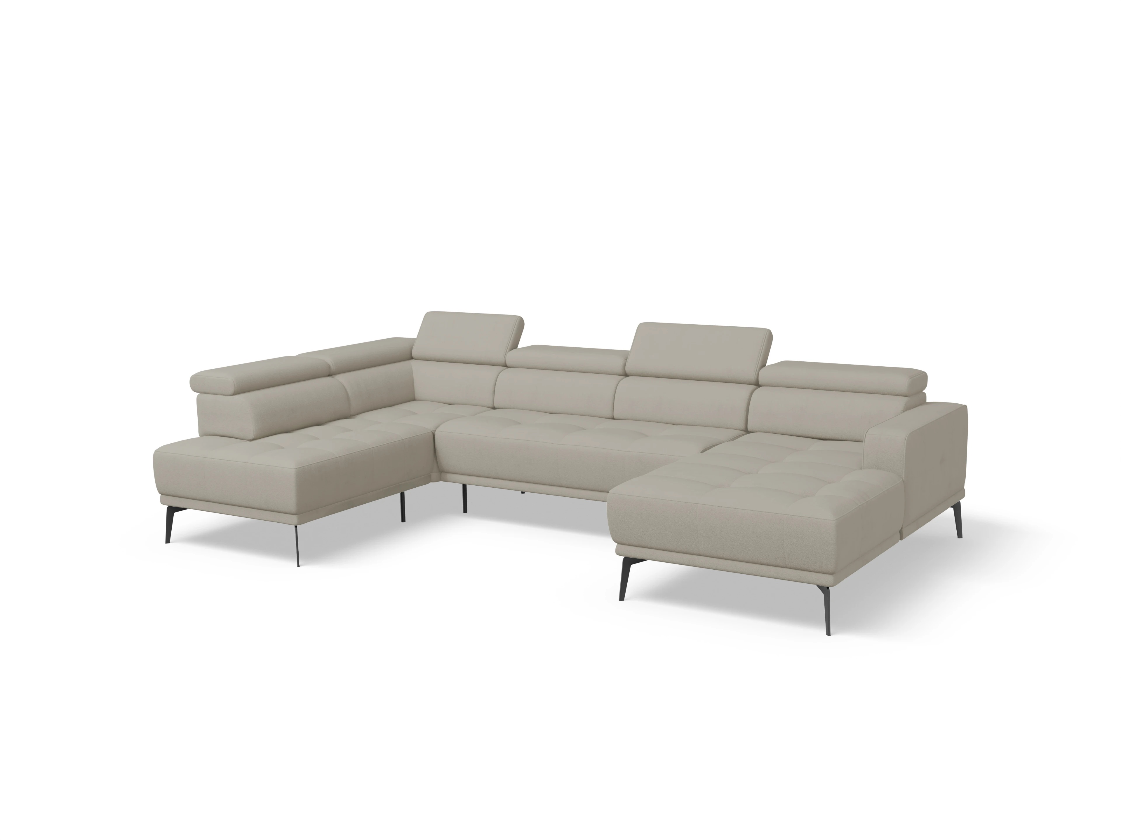 Marco LO Aho kl Medium L Ansicht des Produktes Marco Wohnlandschaft offen beidseitig in Stoff Beige