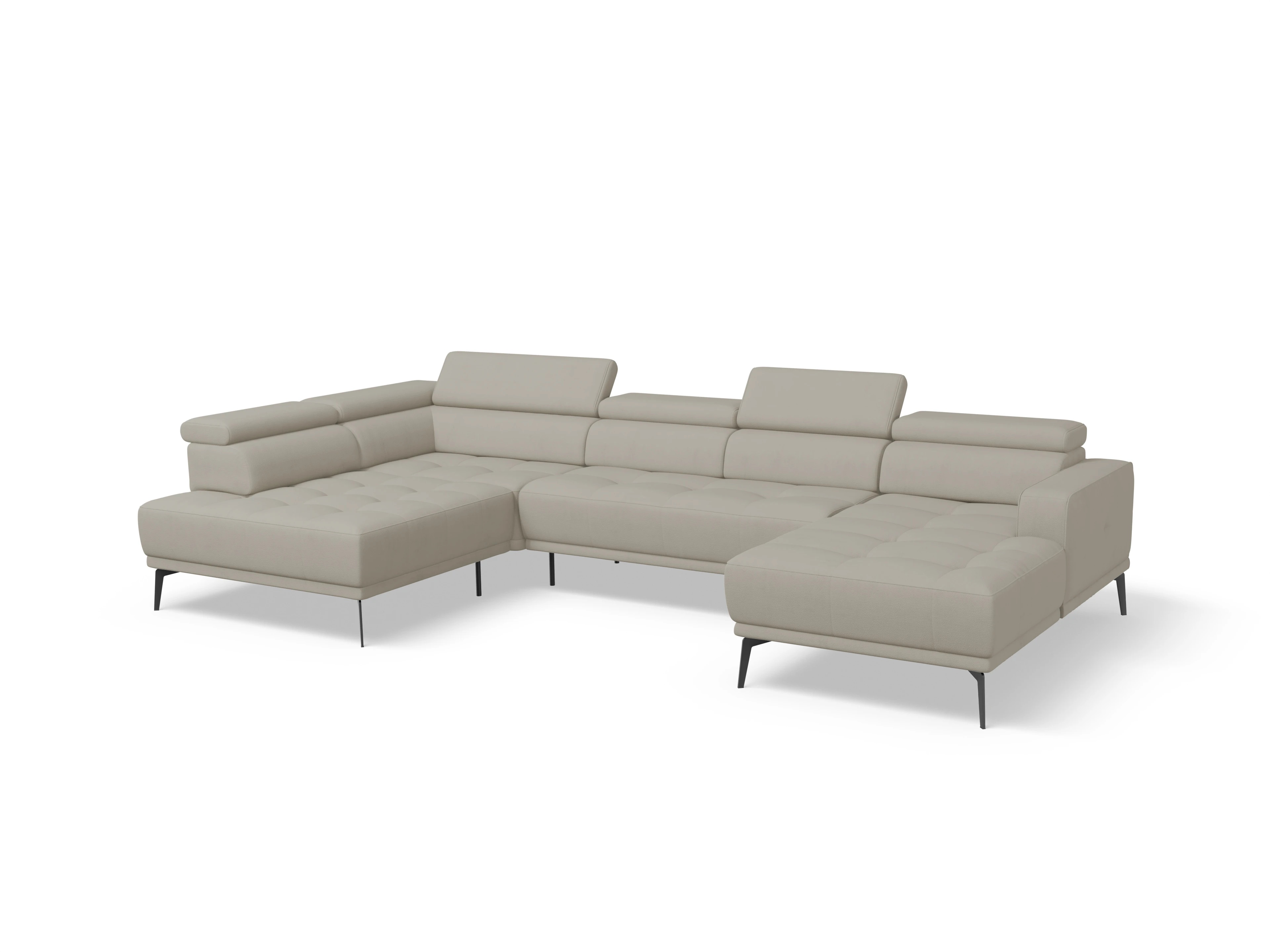 Marco LO Aho gr Medium L (mit Funktionen) Ansicht des Produktes Marco Wohnlandschaft offen beidseitig in Stoff Beige