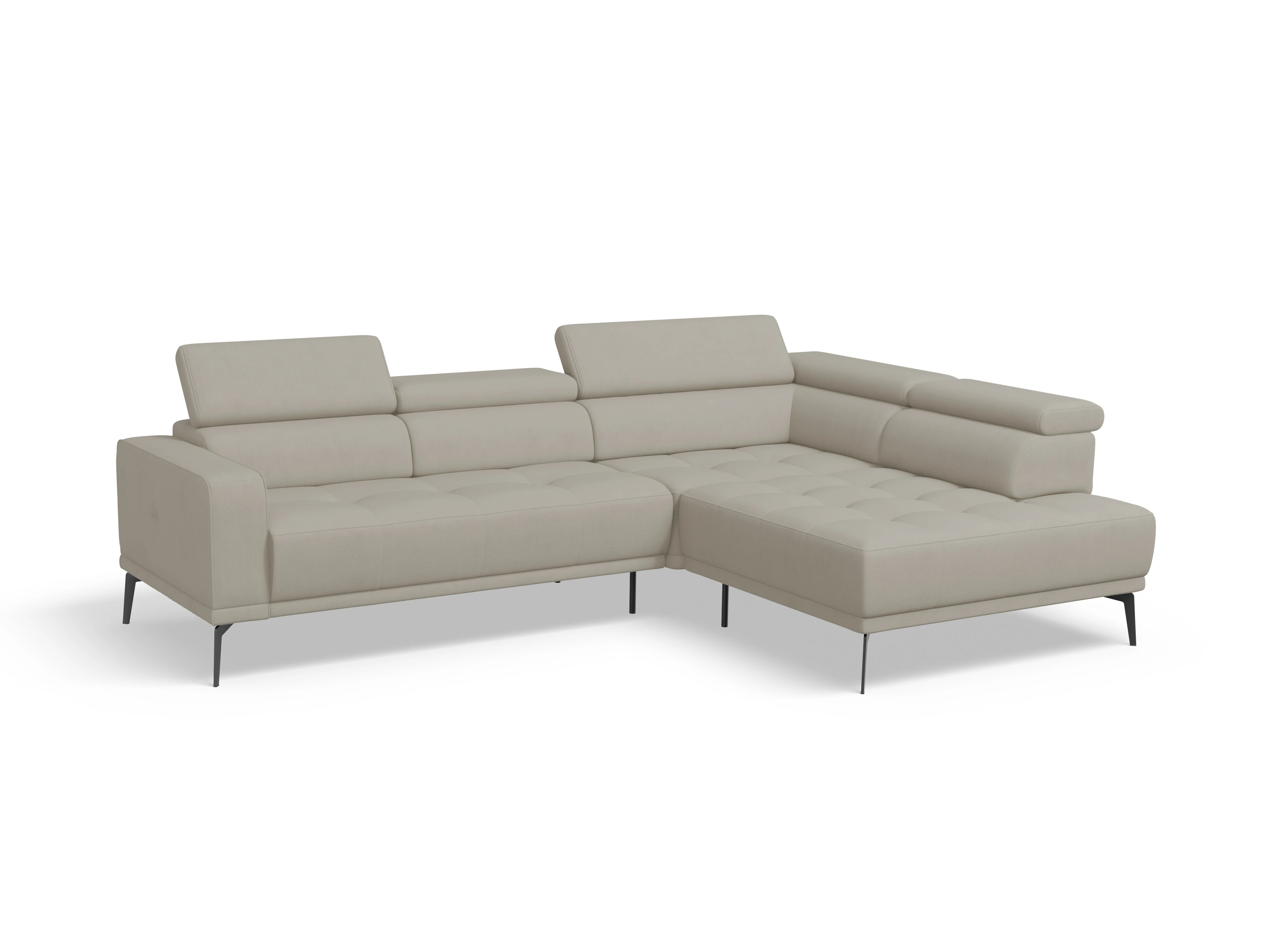 Ansicht des Produktes Marco Ecksofa rechts Abschluss offen in Stoff Beige