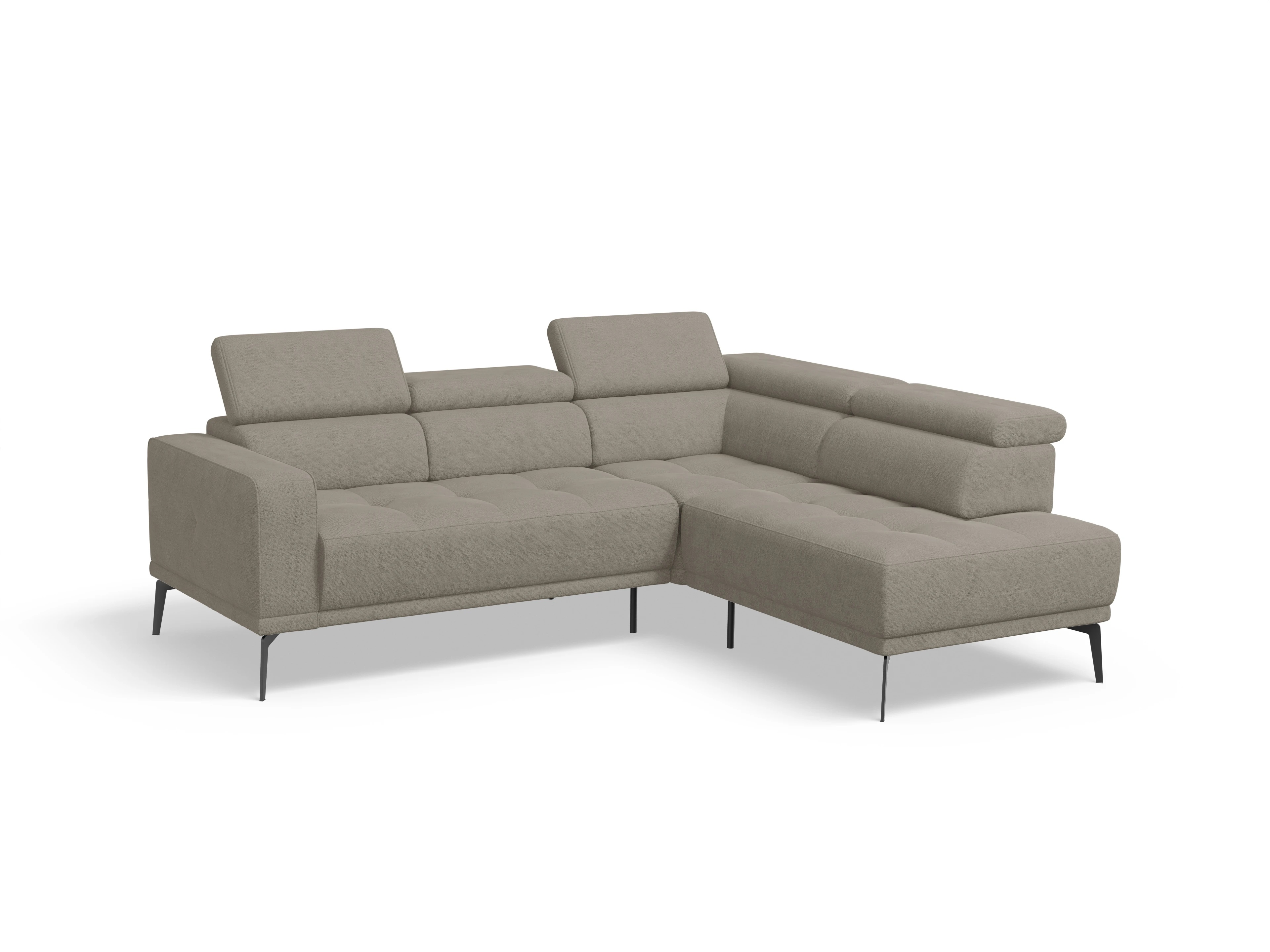 Ansicht des Produktes Marco Ecksofa rechts Abschluss offen in Stoff Braun