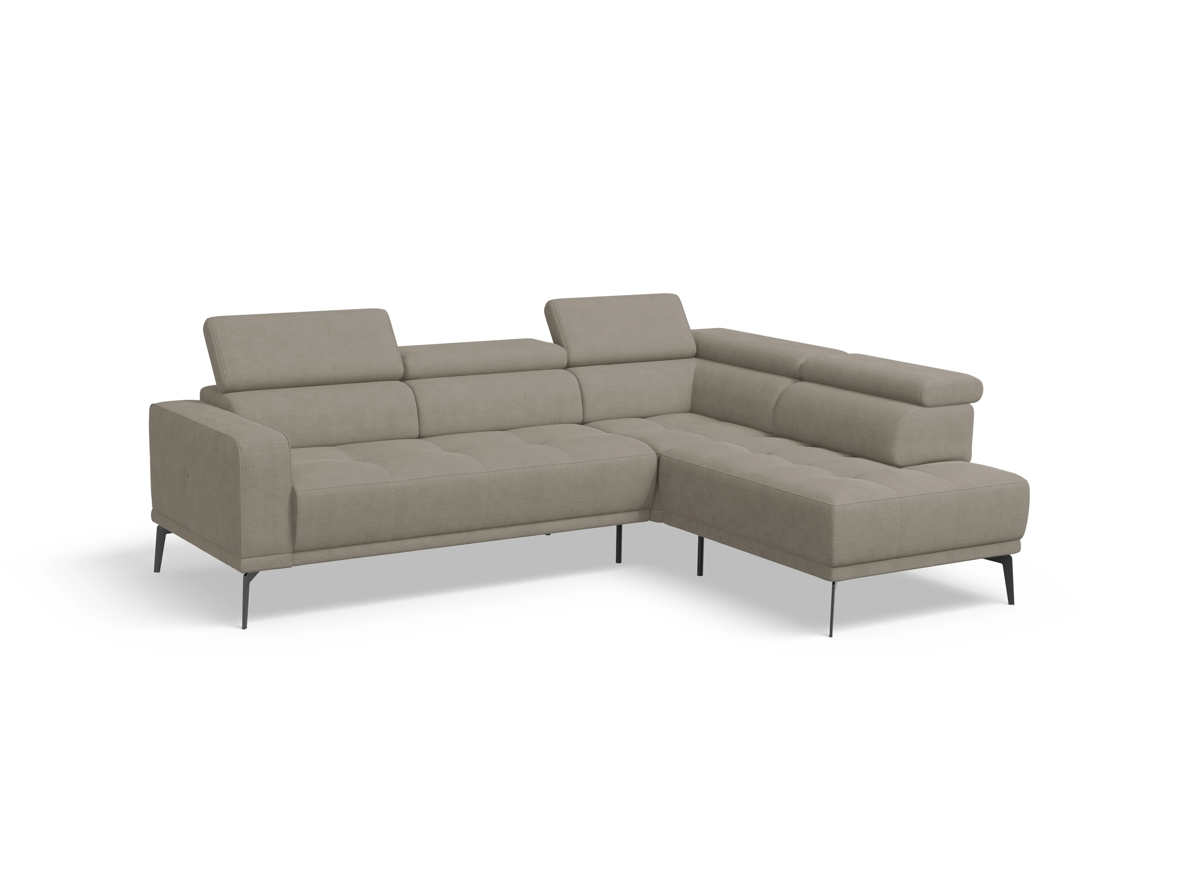 Ansicht des Produktes Marco Ecksofa rechts Abschluss offen in Stoff Braun