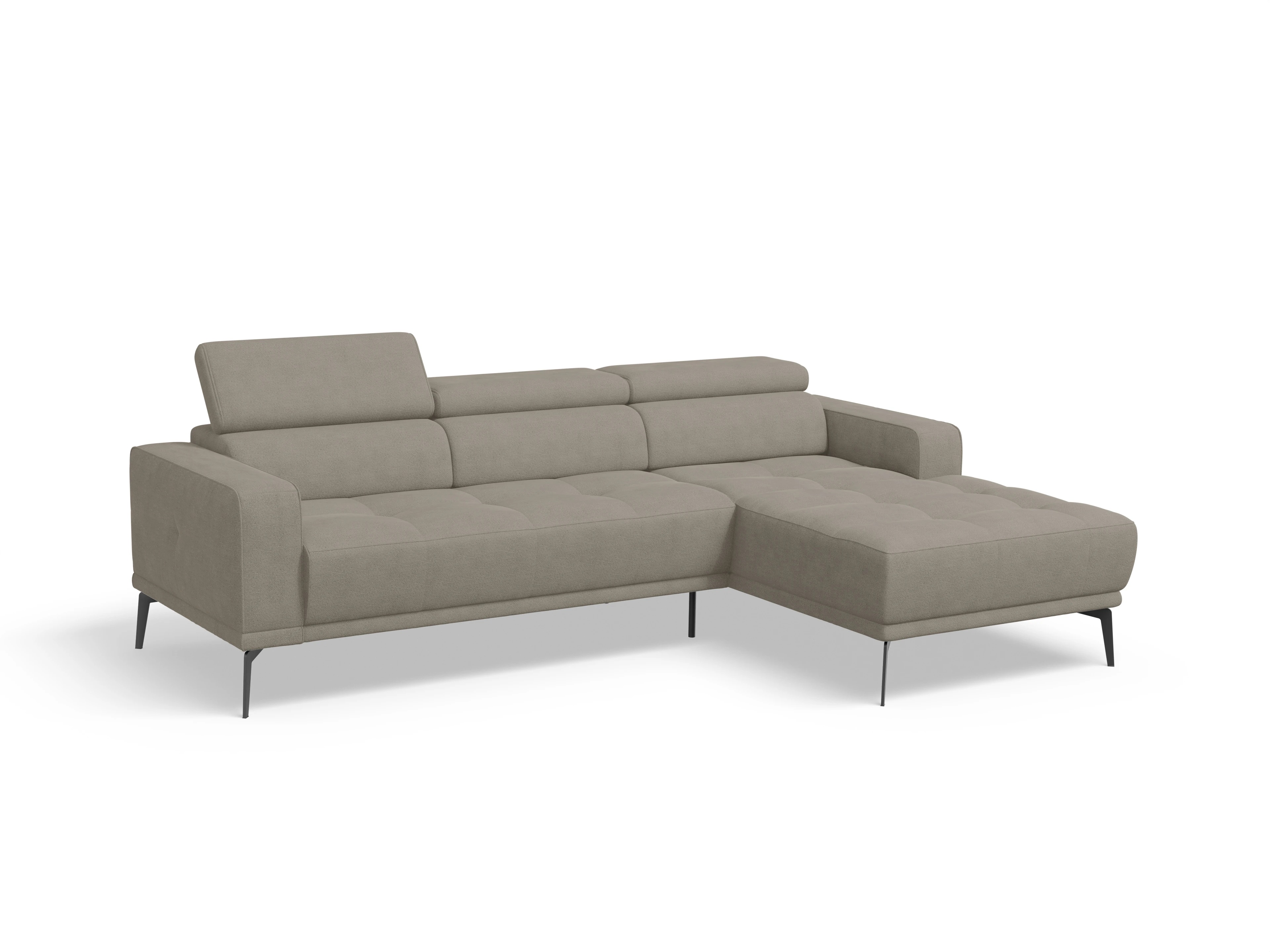 Ansicht des Produktes Marco Ecksofa rechts Abschluss offen in Stoff Braun
