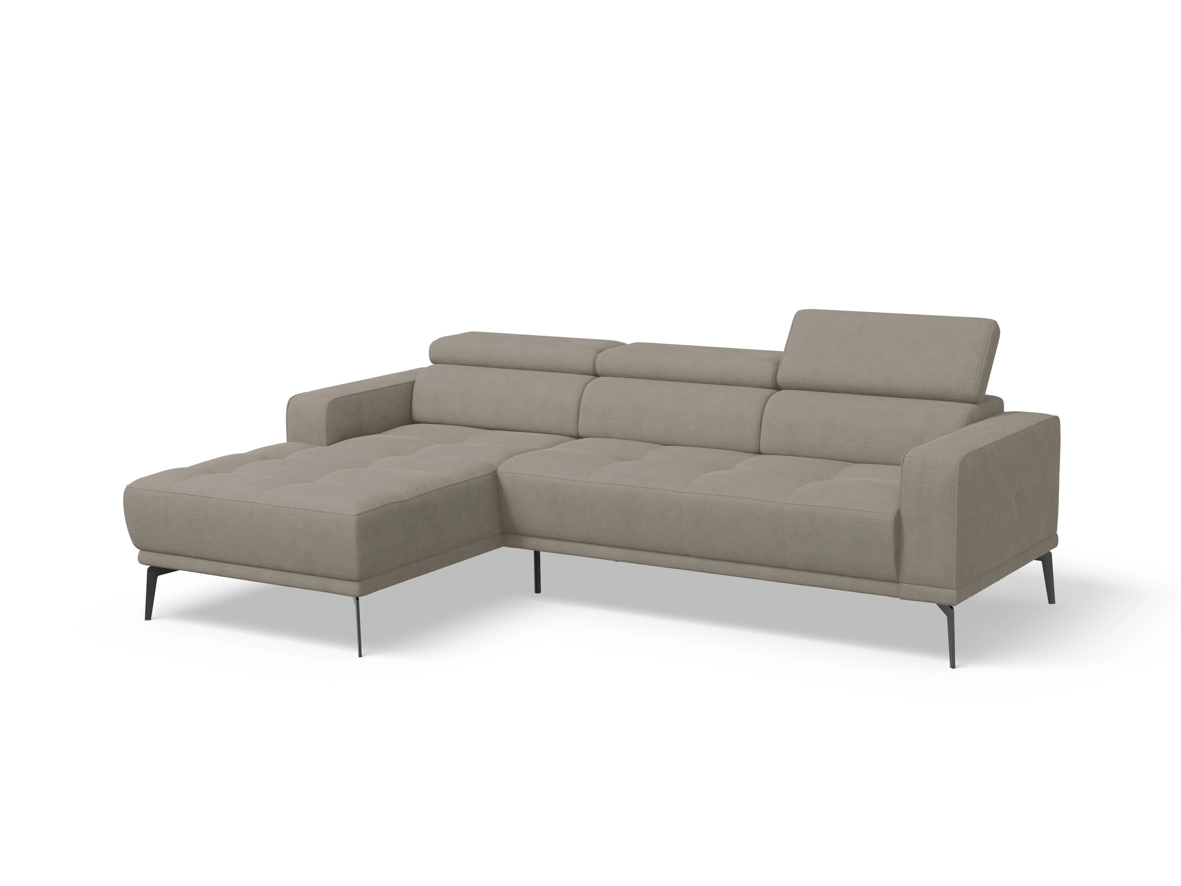 Ansicht des Produktes Marco Ecksofa links Abschluss offen in Stoff Braun