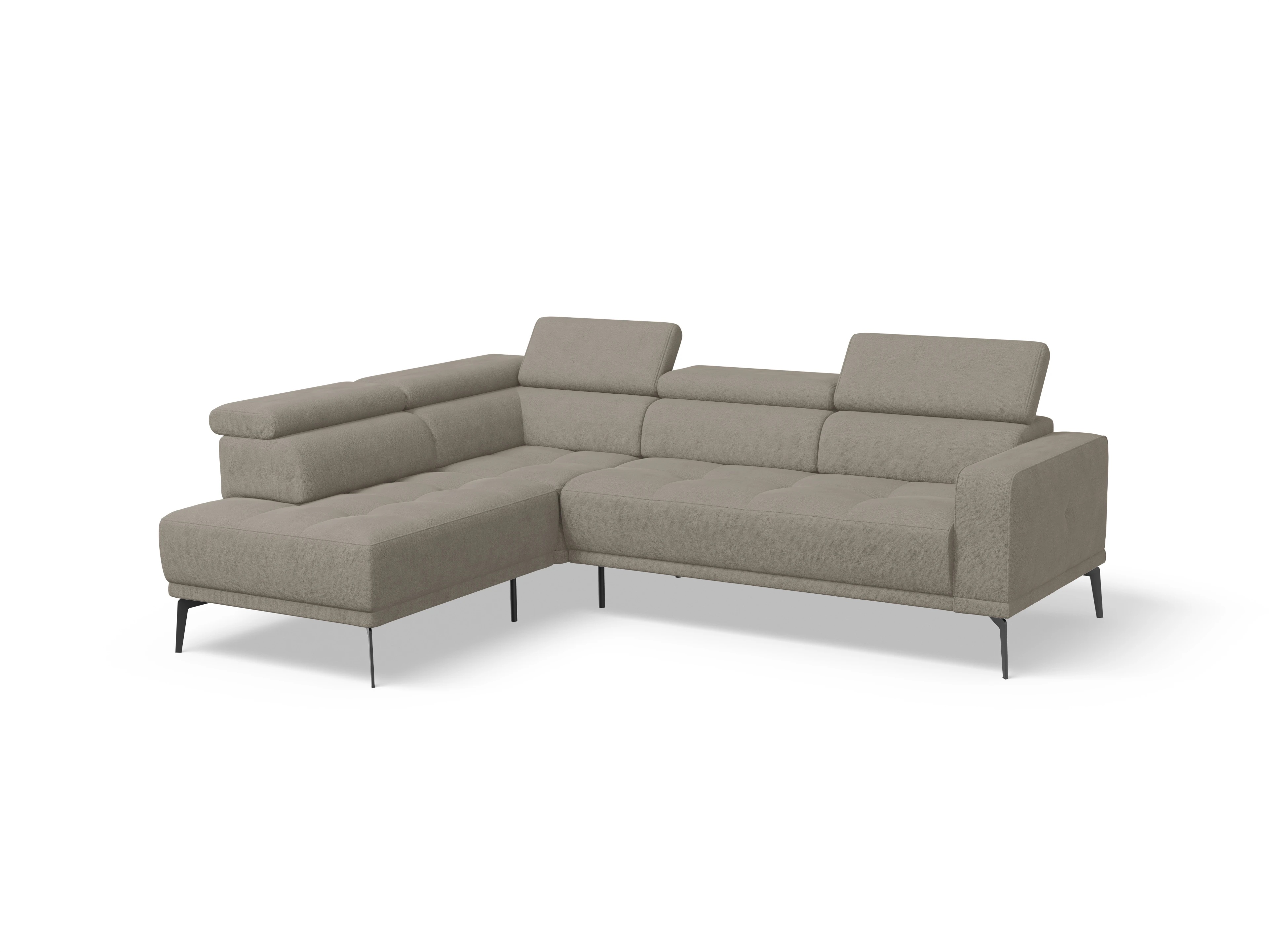 Ansicht des Produktes Marco Ecksofa links Abschluss offen in Stoff Braun