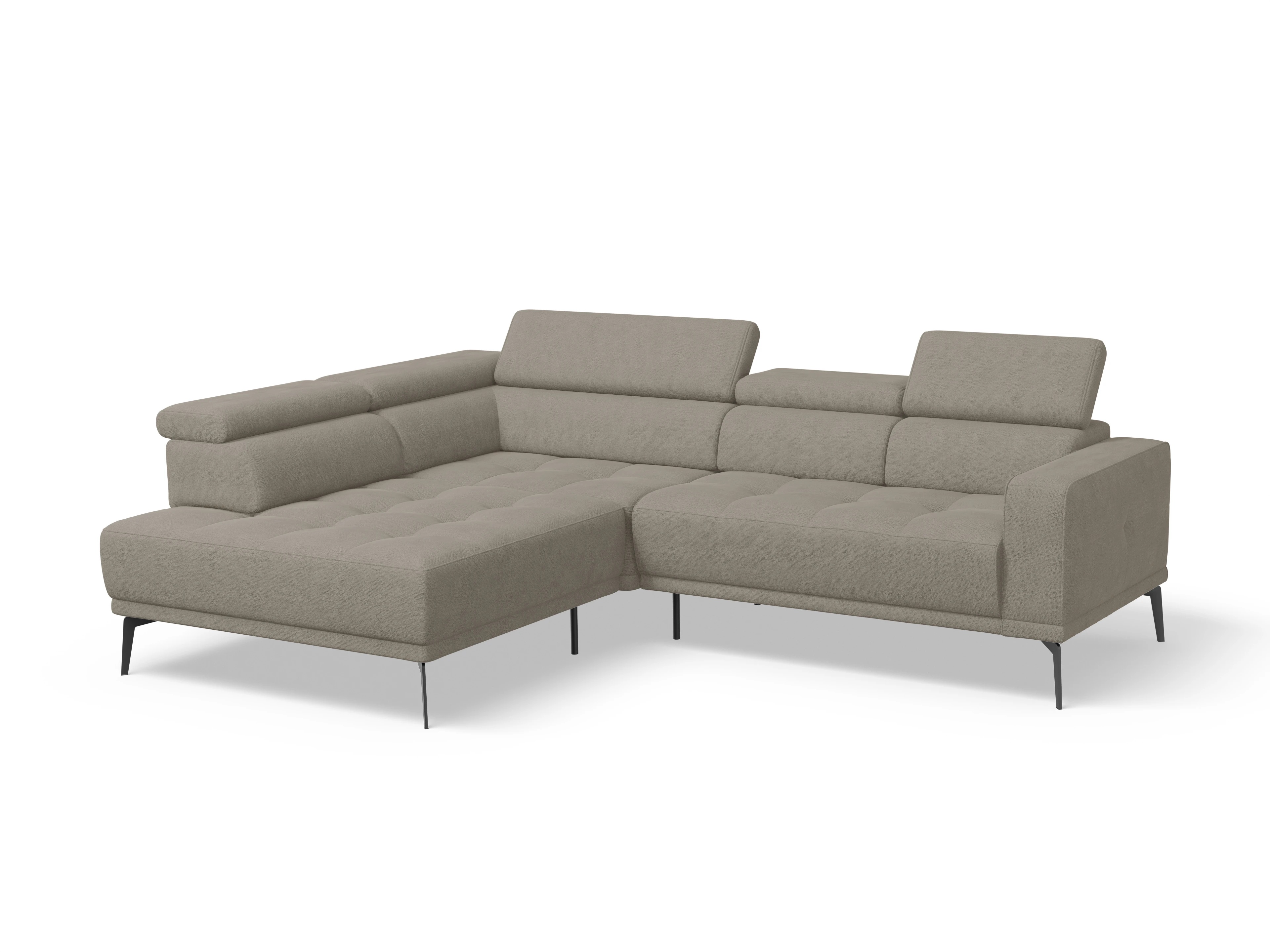 Ansicht des Produktes Marco Ecksofa links Abschluss offen in Stoff Braun