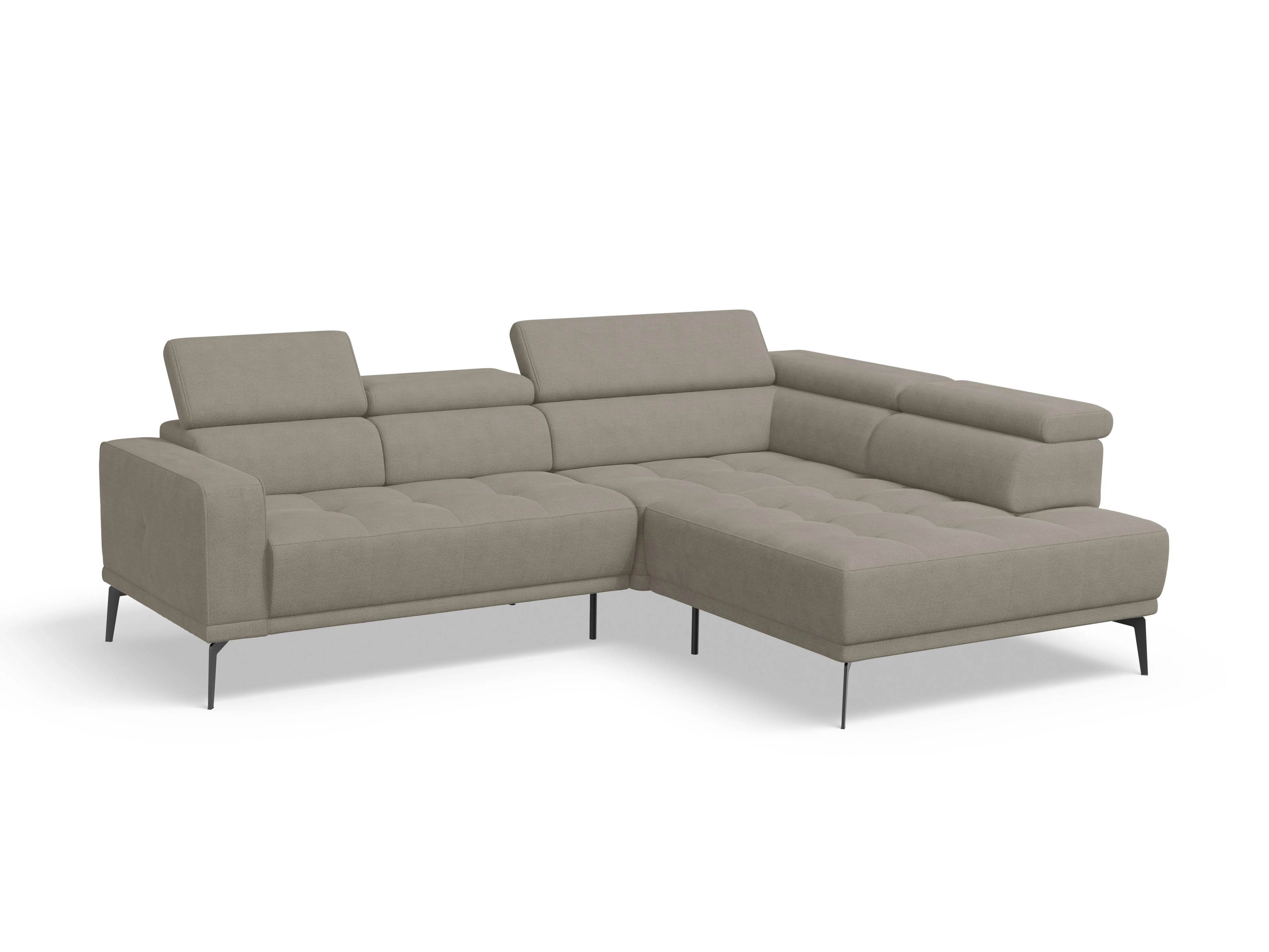 Ansicht des Produktes Marco Ecksofa rechts Abschluss offen in Stoff Braun