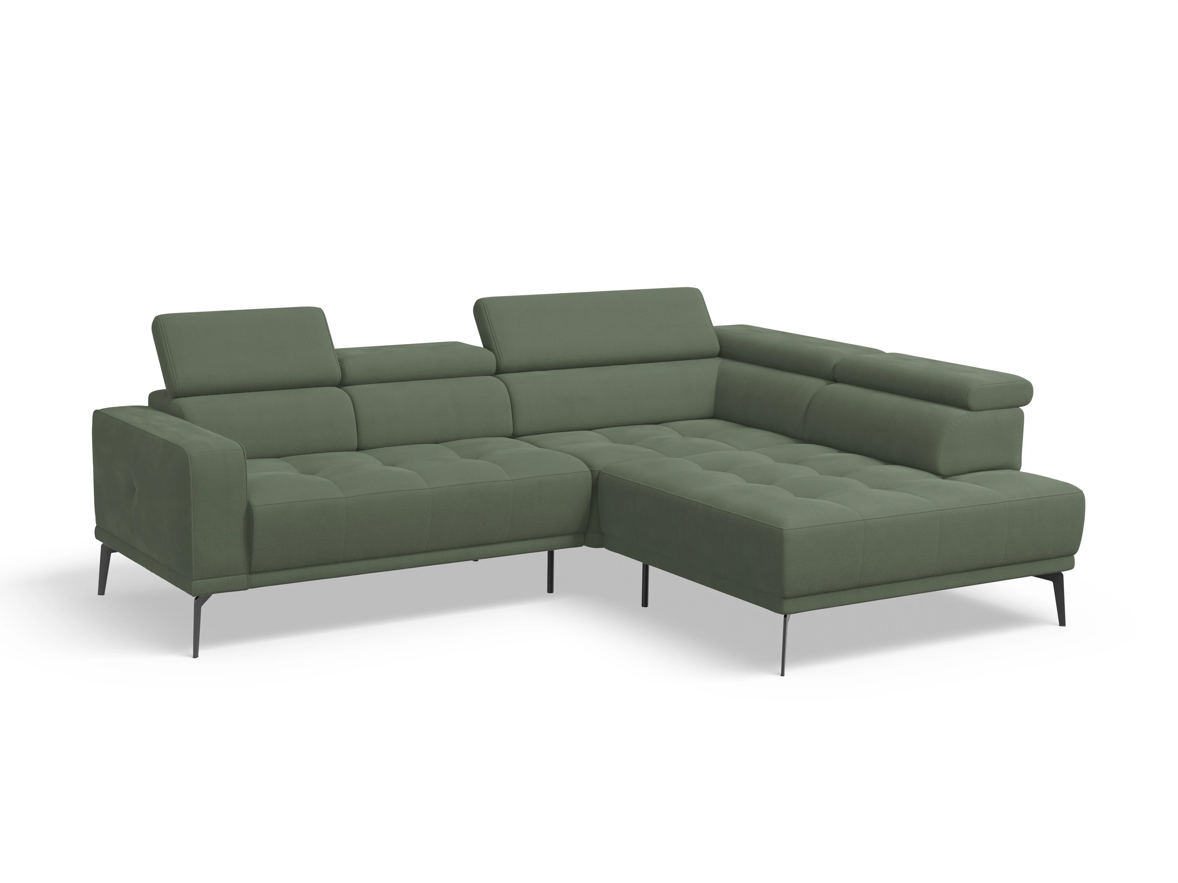 Ansicht des Produktes Marco Ecksofa rechts Abschluss offen in Stoff Grün