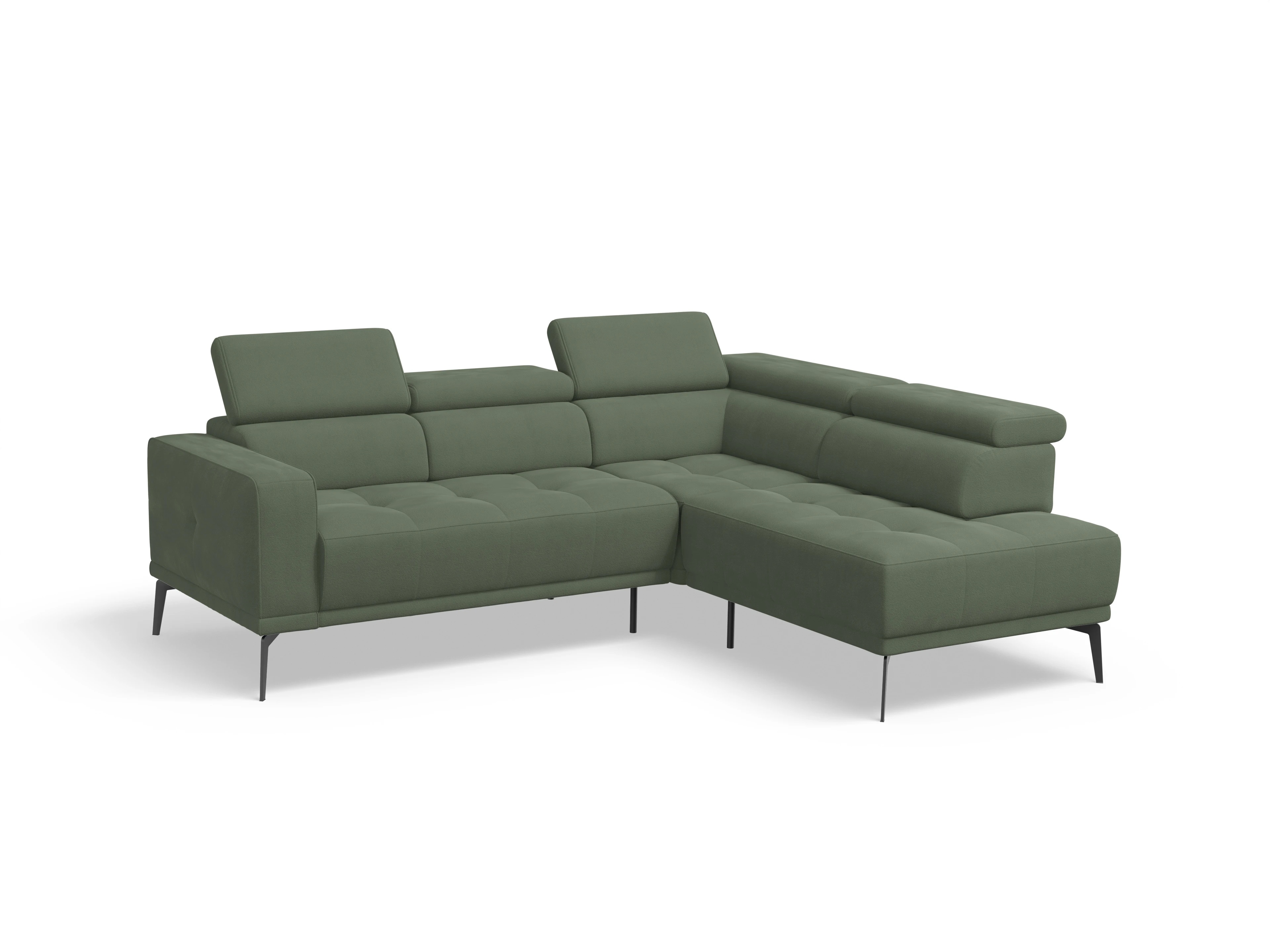 Ansicht des Produktes Marco Ecksofa rechts Abschluss offen in Stoff Grün