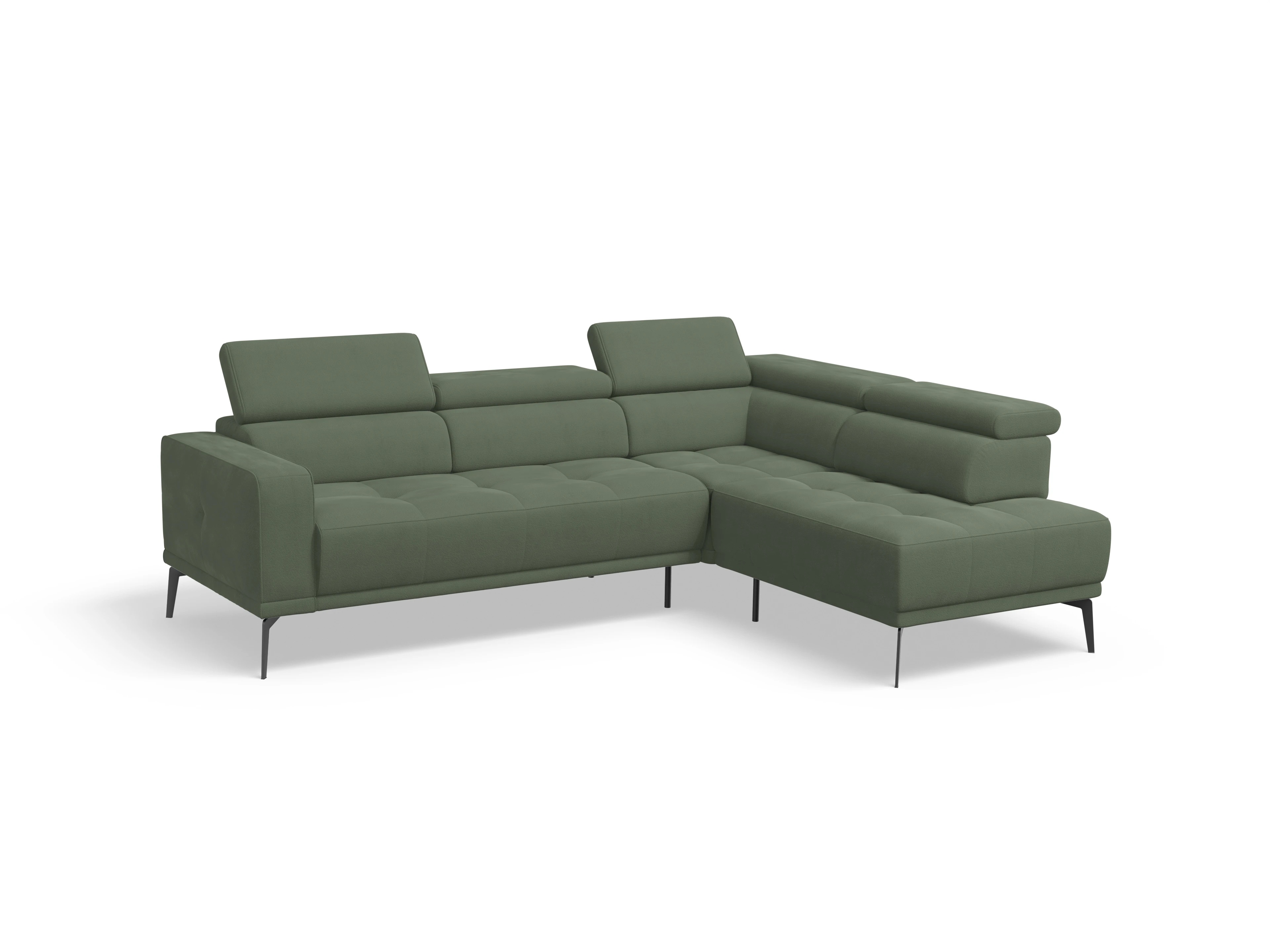 Ansicht des Produktes Marco Ecksofa rechts Abschluss offen in Stoff Grün