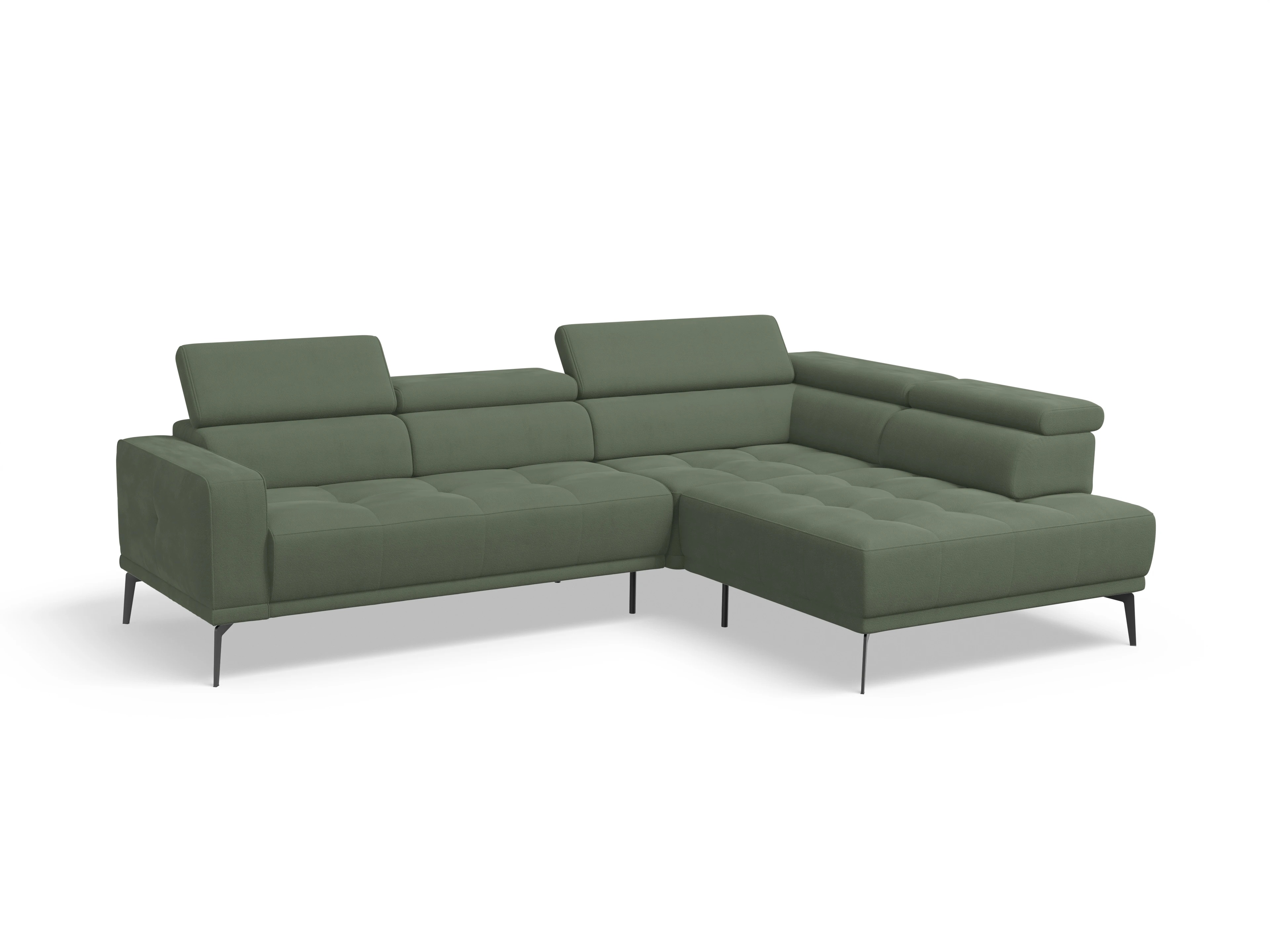 Ansicht des Produktes Marco Ecksofa rechts Abschluss offen in Stoff Grün