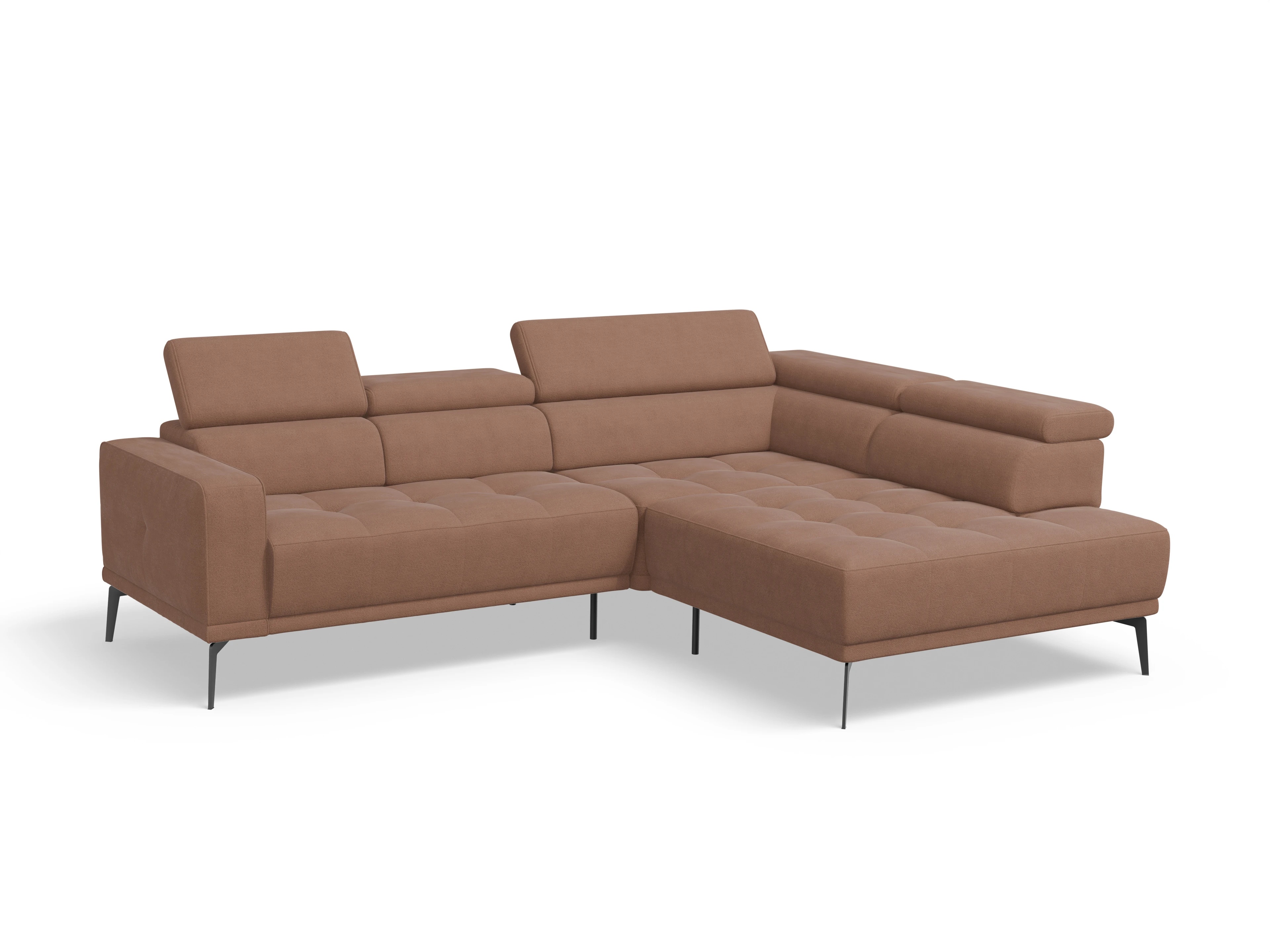 Ansicht des Produktes Marco Ecksofa rechts Abschluss offen in Stoff Orange