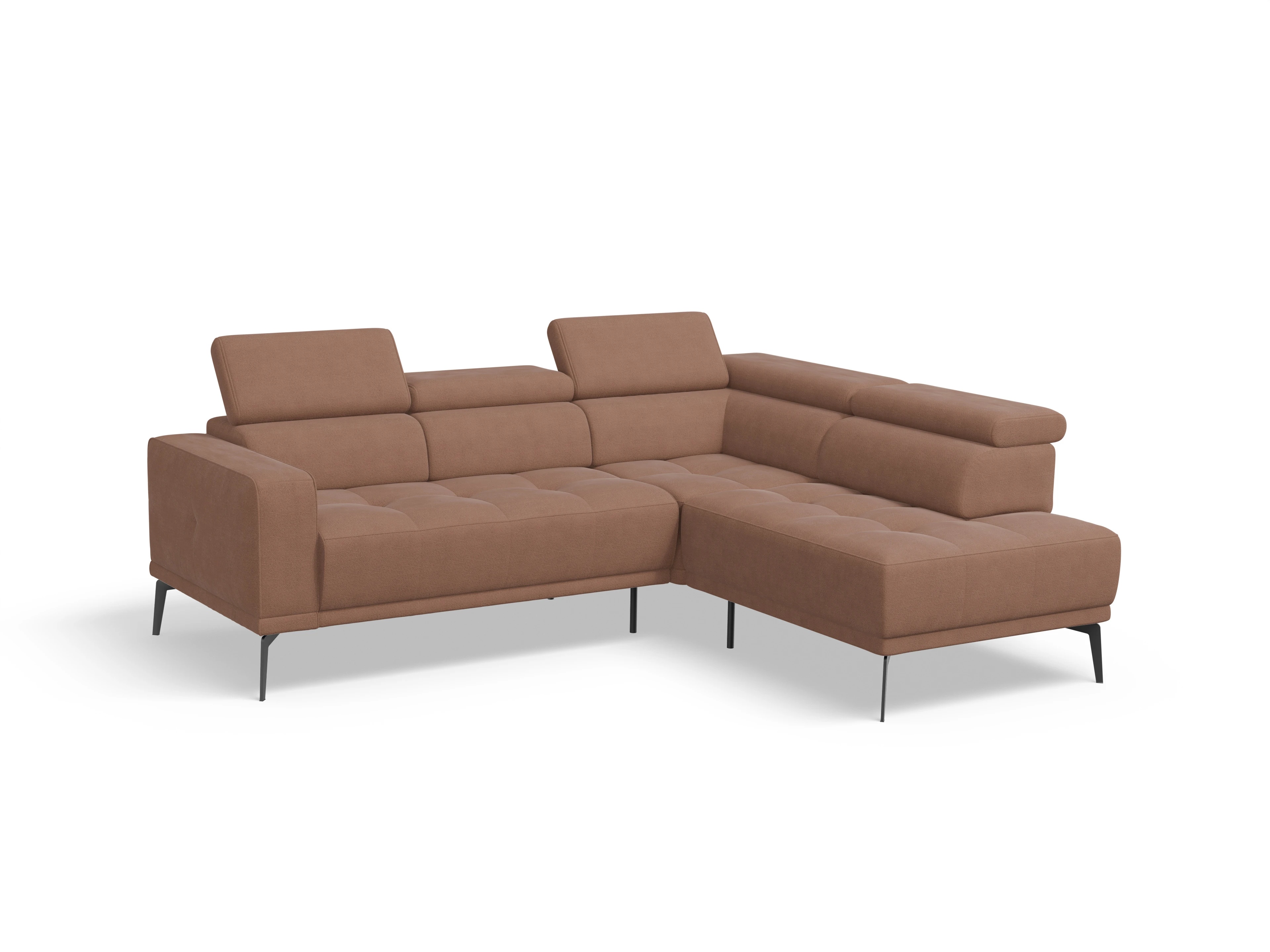 Ansicht des Produktes Marco Ecksofa rechts Abschluss offen in Stoff Orange