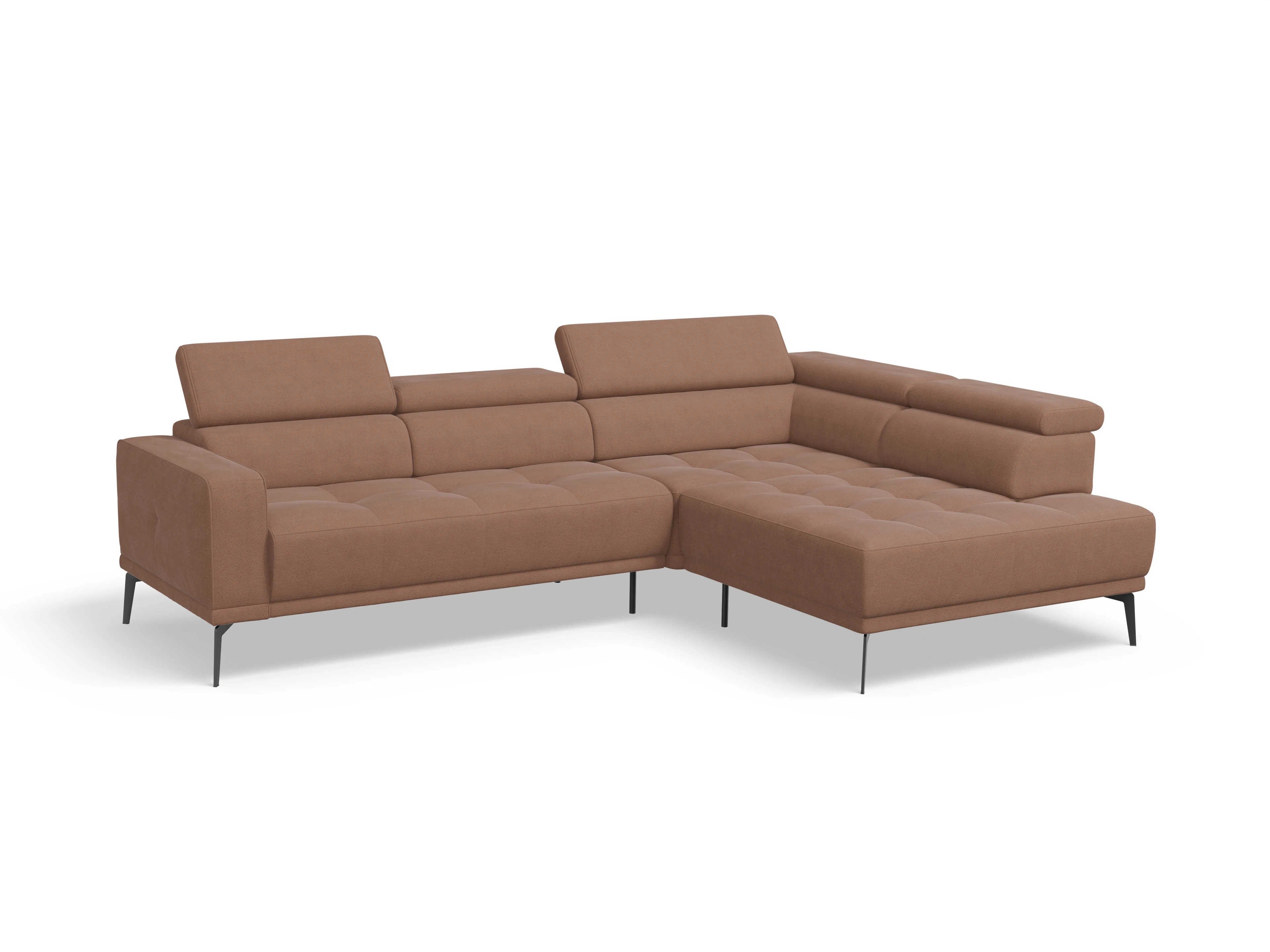 Marco Aho gr Medium R Ansicht des Produktes Marco Ecksofa rechts Abschluss offen in Stoff Orange