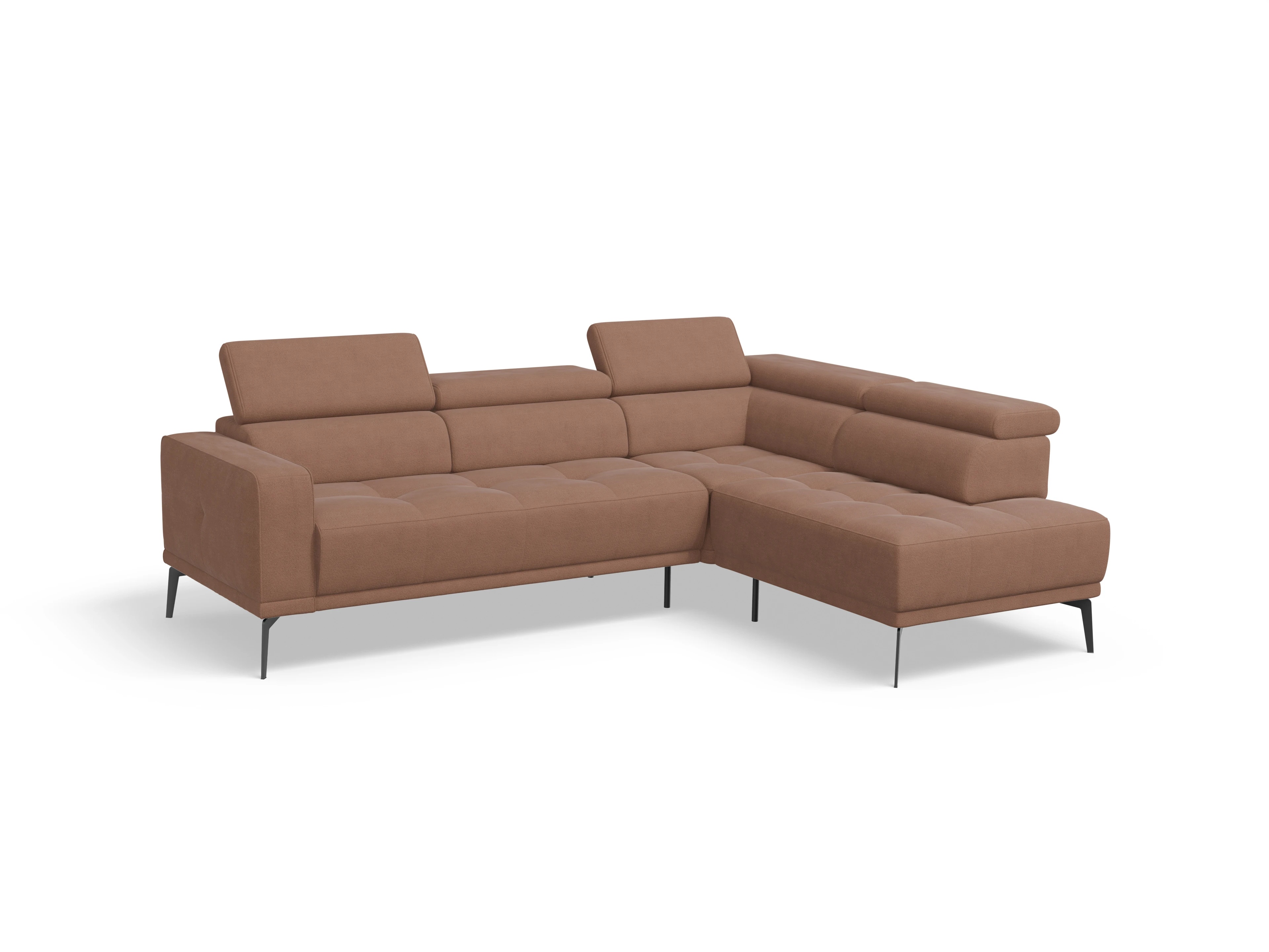 Ansicht des Produktes Marco Ecksofa rechts Abschluss offen in Stoff Orange