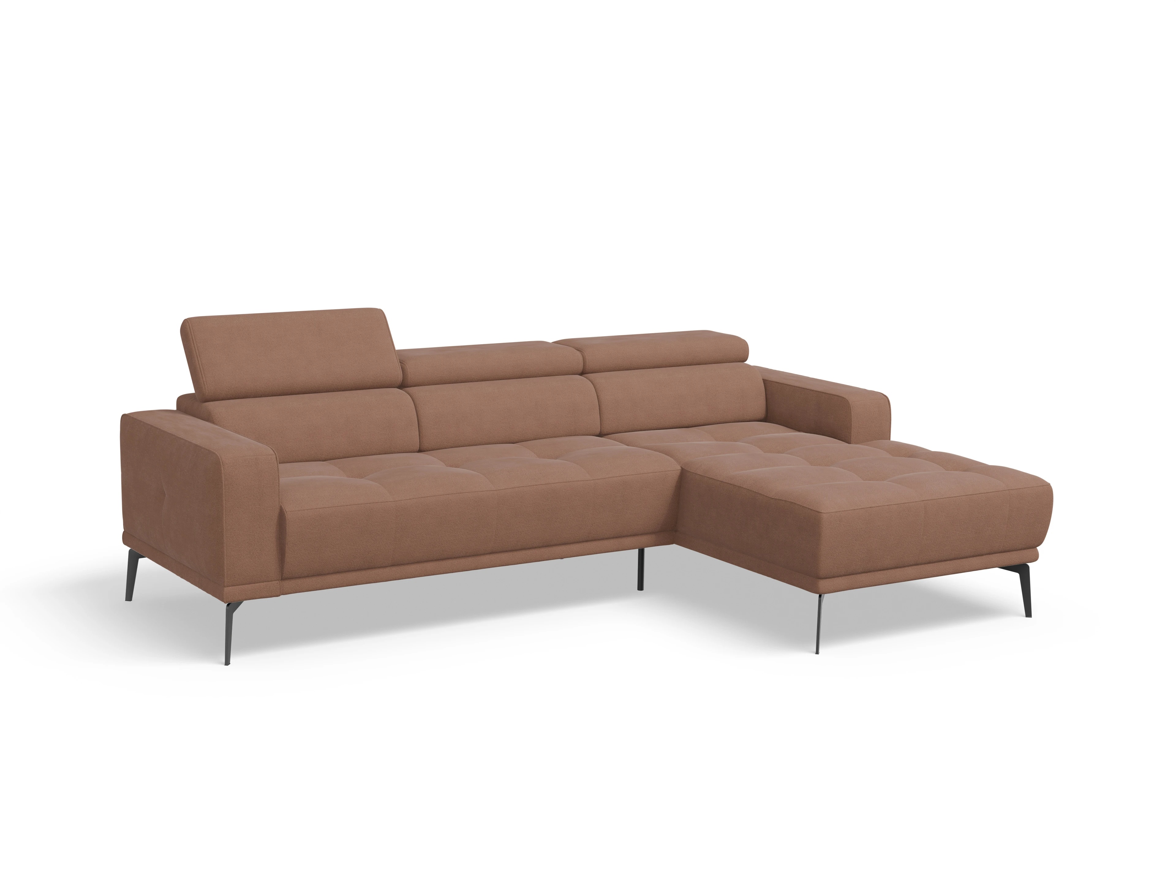 Ansicht des Produktes Marco Ecksofa rechts Abschluss offen in Stoff Orange