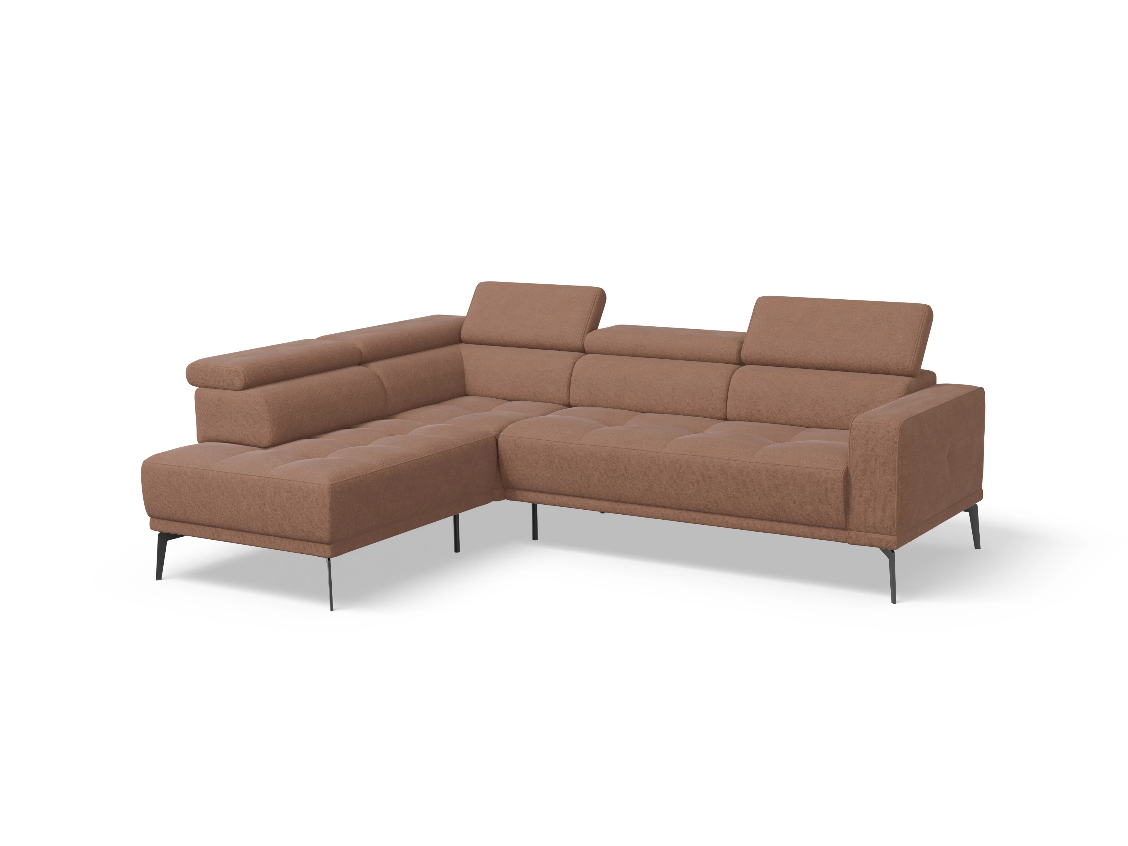 Ansicht des Produktes Marco Ecksofa links Abschluss offen in Stoff Orange