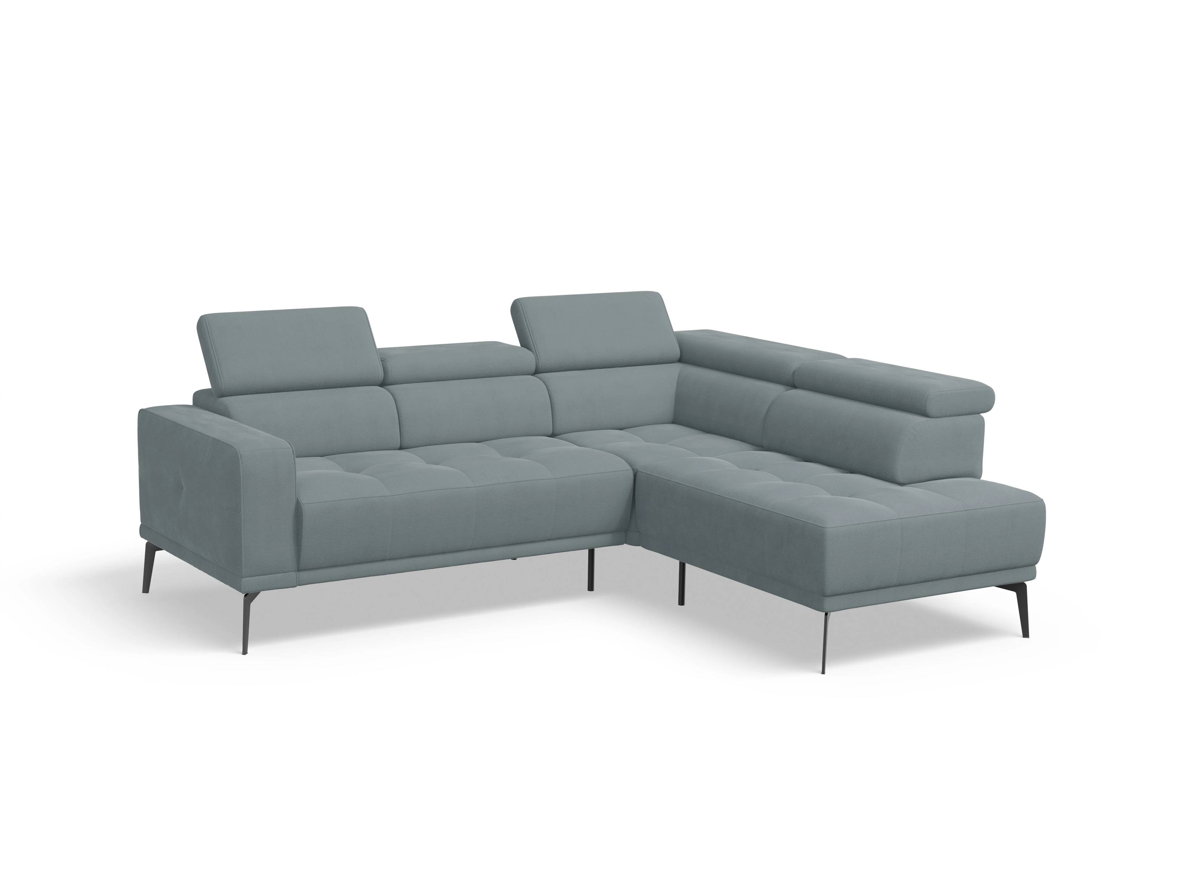 Marco Aho kl Small R Ansicht des Produktes Marco Ecksofa rechts Abschluss offen in Stoff Blau