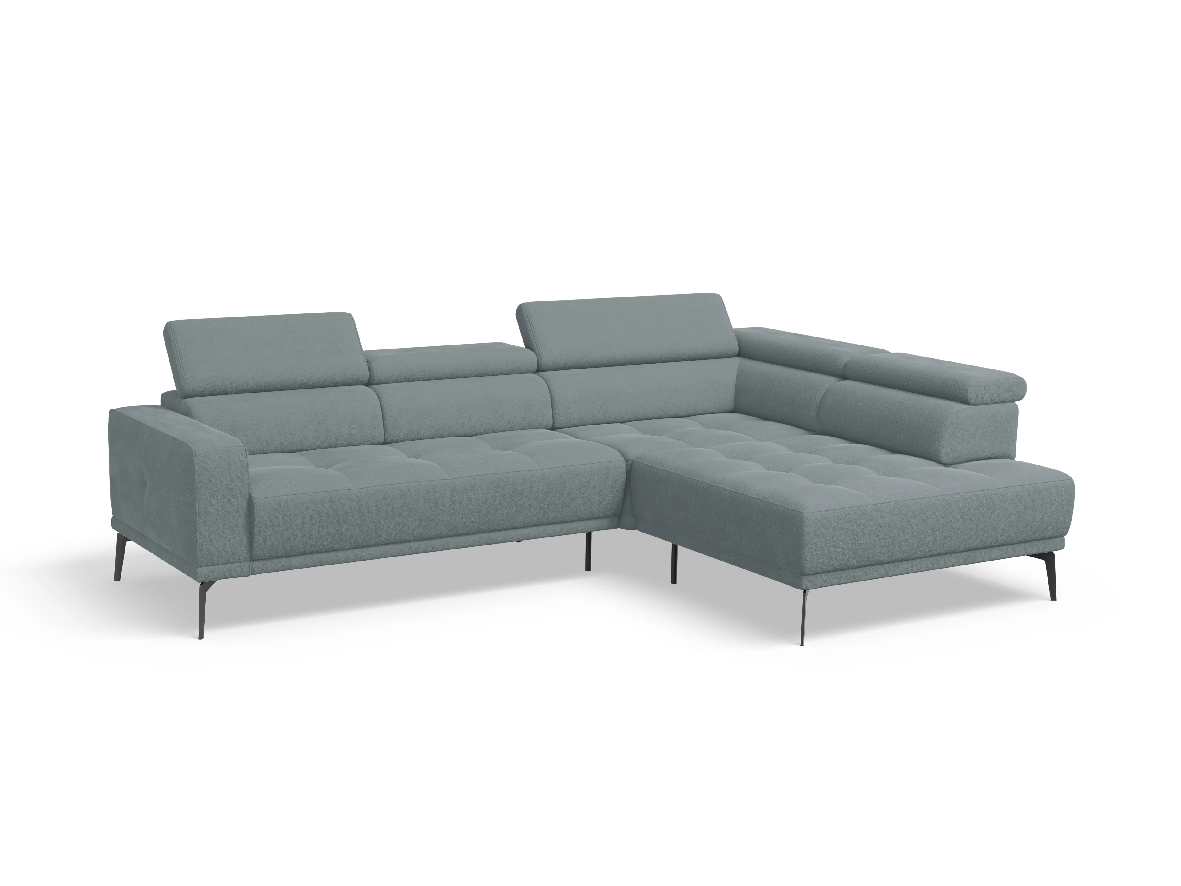 Ansicht des Produktes Marco Ecksofa rechts Abschluss offen in Stoff Blau
