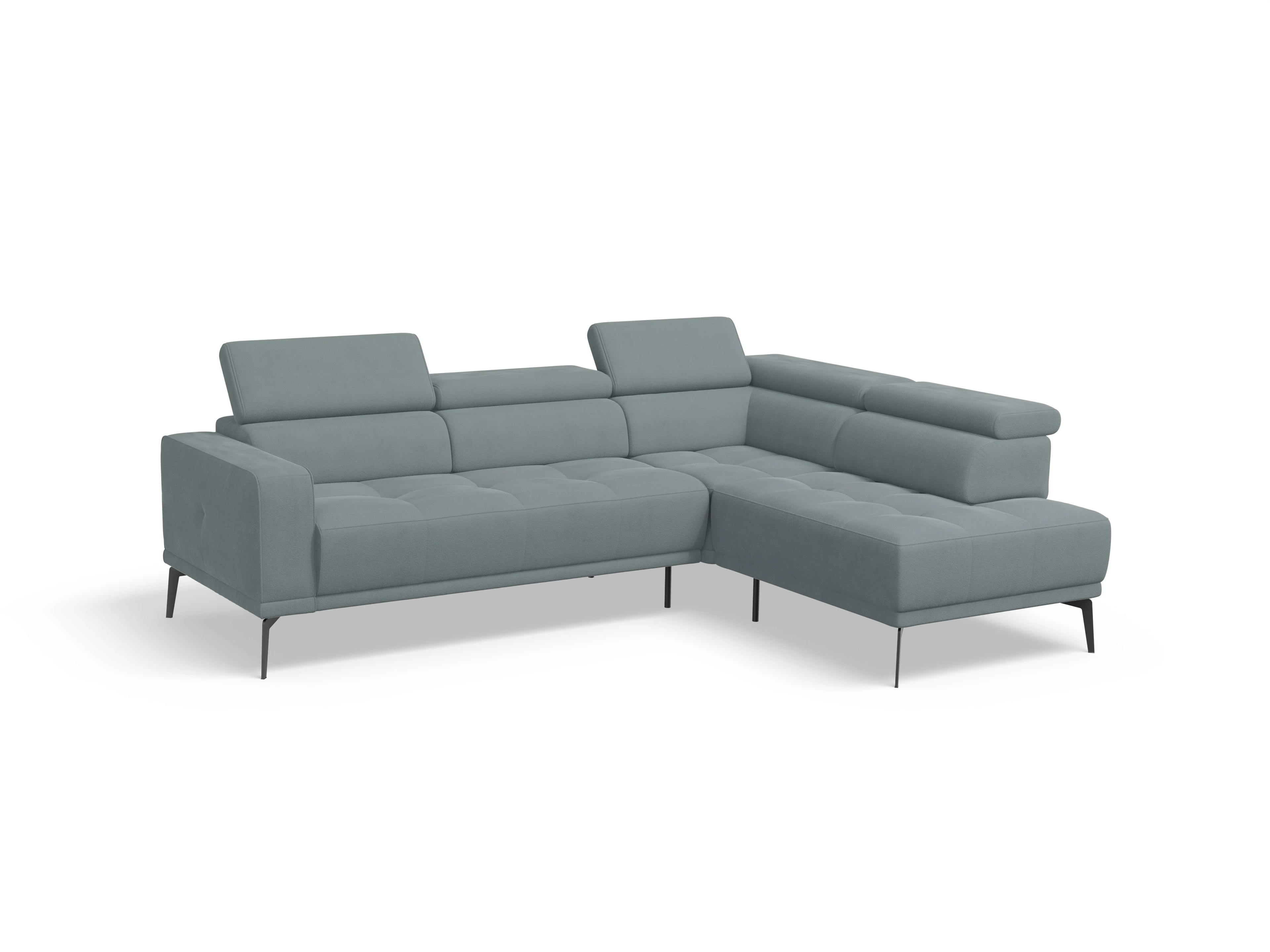 Ansicht des Produktes Marco Ecksofa rechts Abschluss offen in Stoff Blau