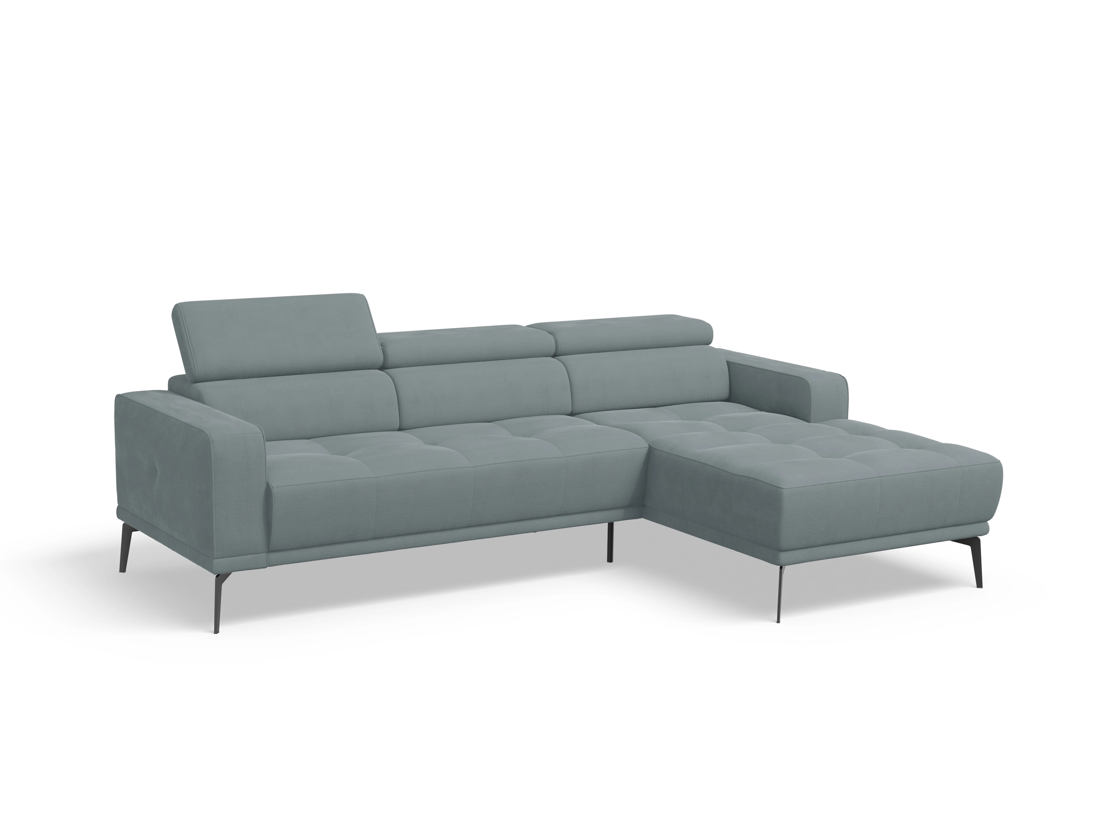 Marco LO Medium R Ansicht des Produktes Marco Ecksofa rechts Abschluss offen in Stoff Blau