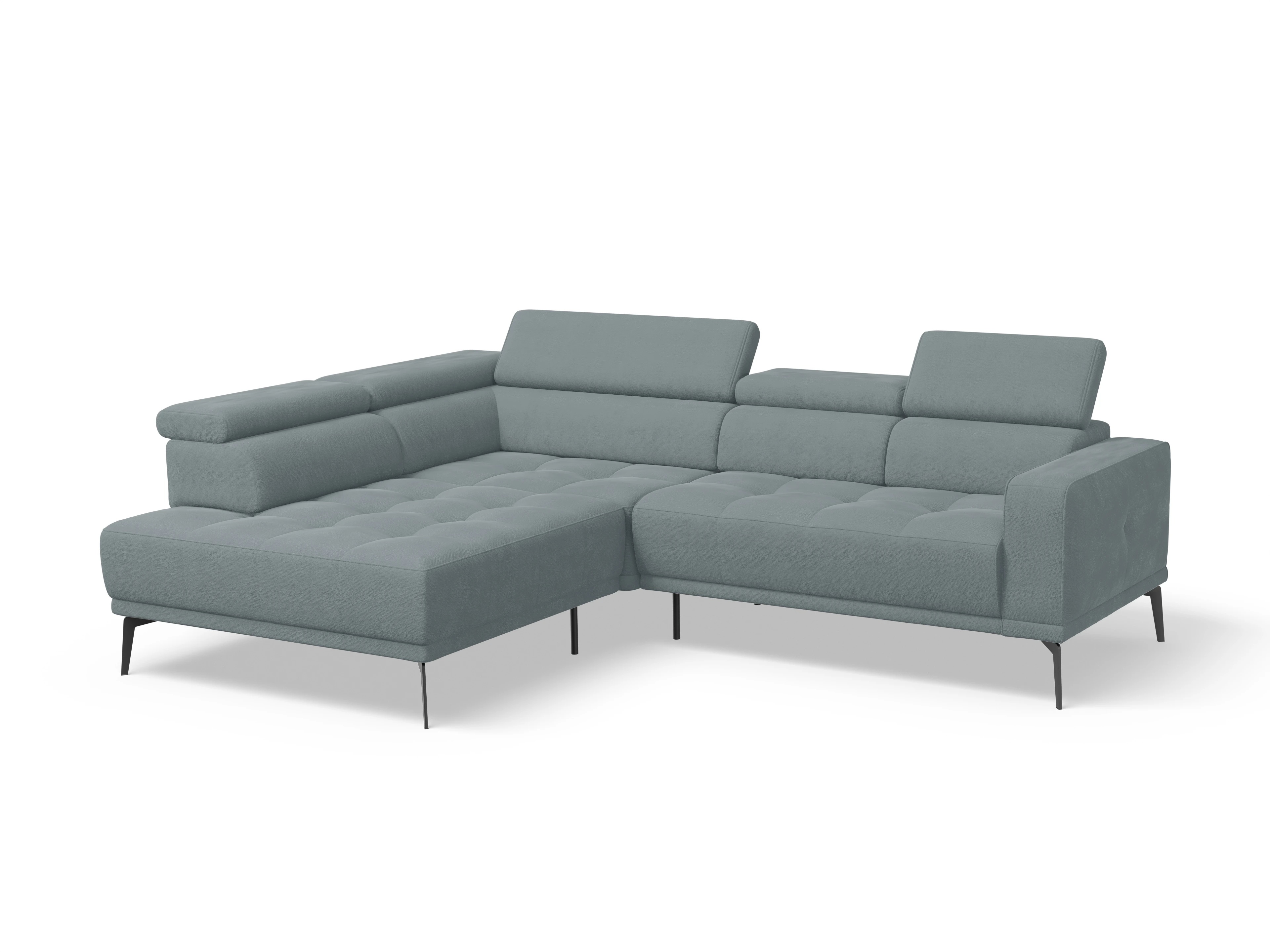 Ansicht des Produktes Marco Ecksofa links Abschluss offen in Stoff Blau