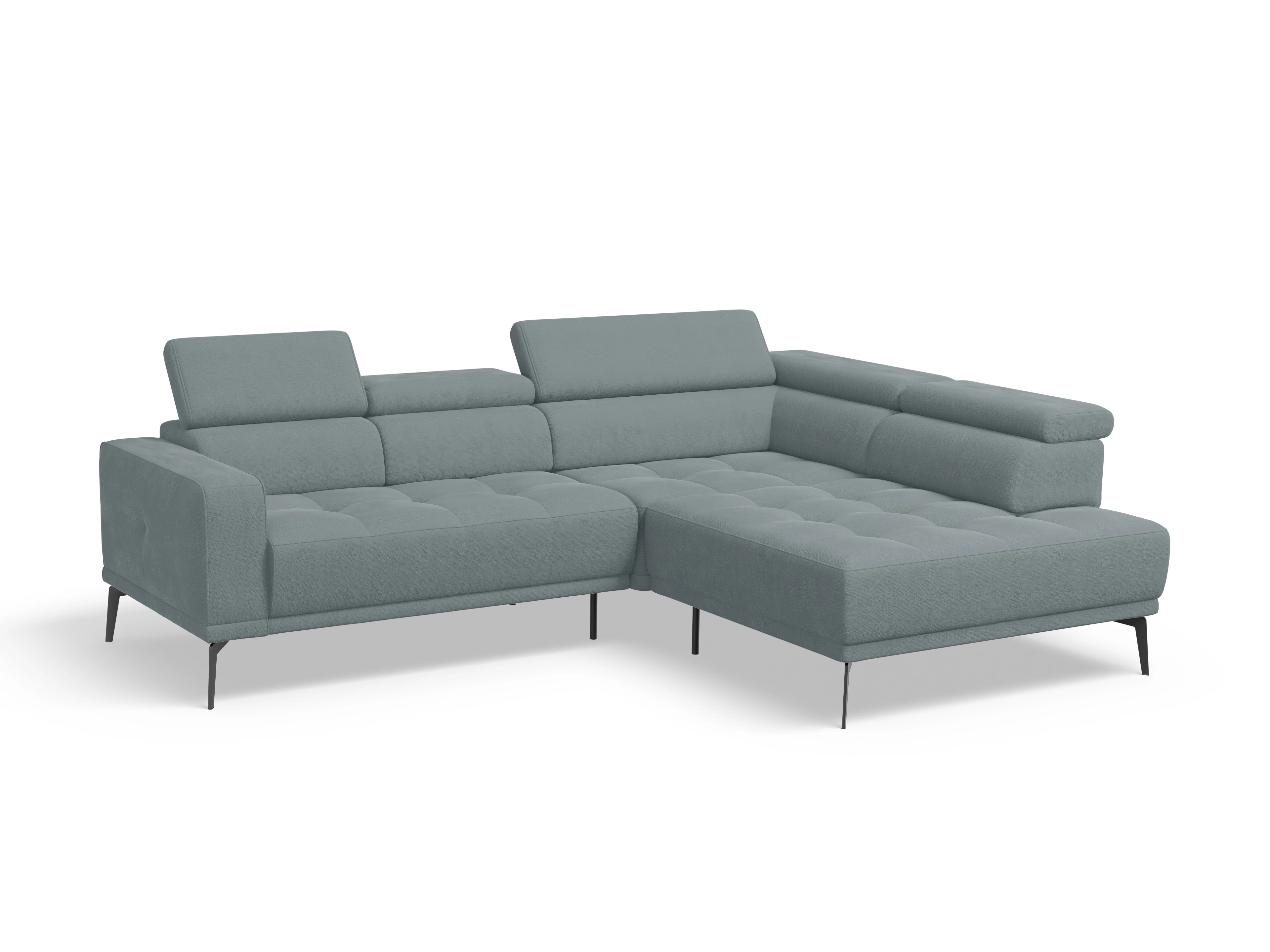 Ansicht des Produktes Marco Ecksofa rechts Abschluss offen in Stoff Blau