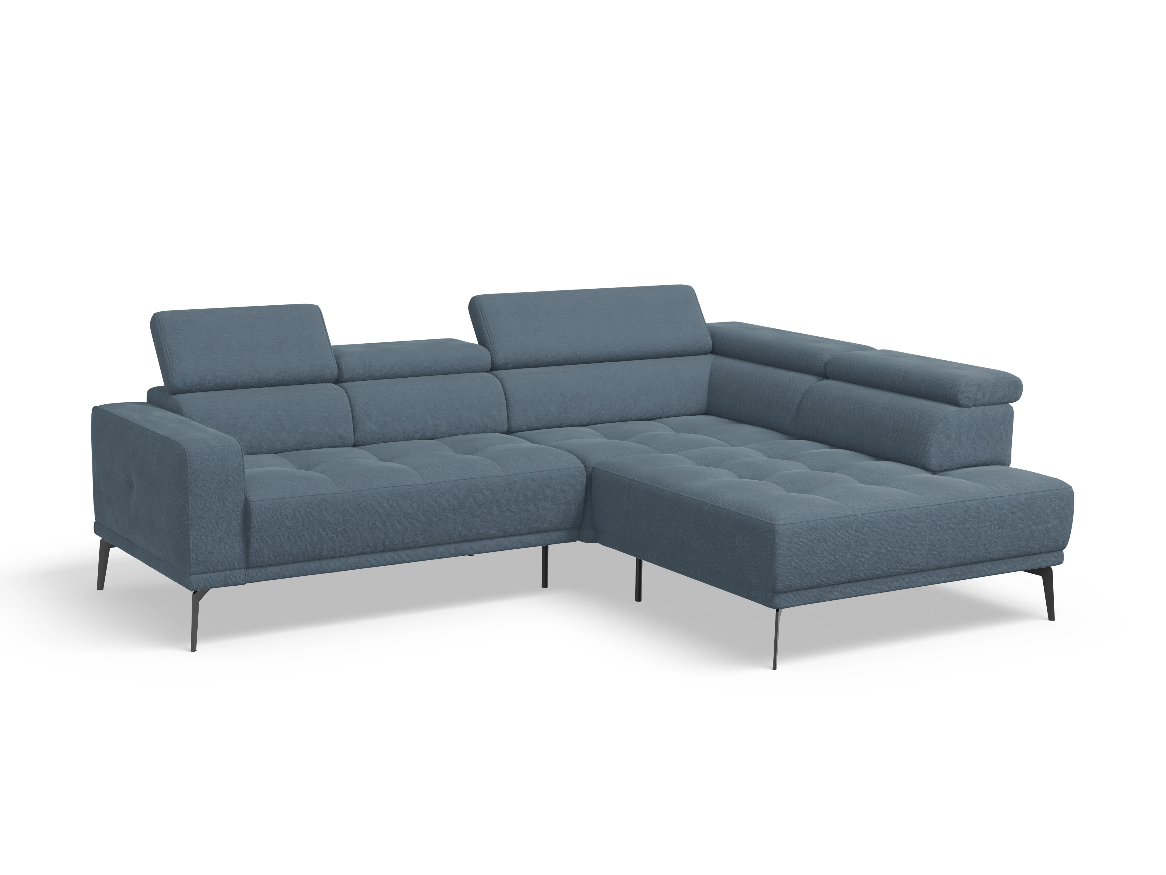 Ansicht des Produktes Marco Ecksofa rechts Abschluss offen in Stoff Blau