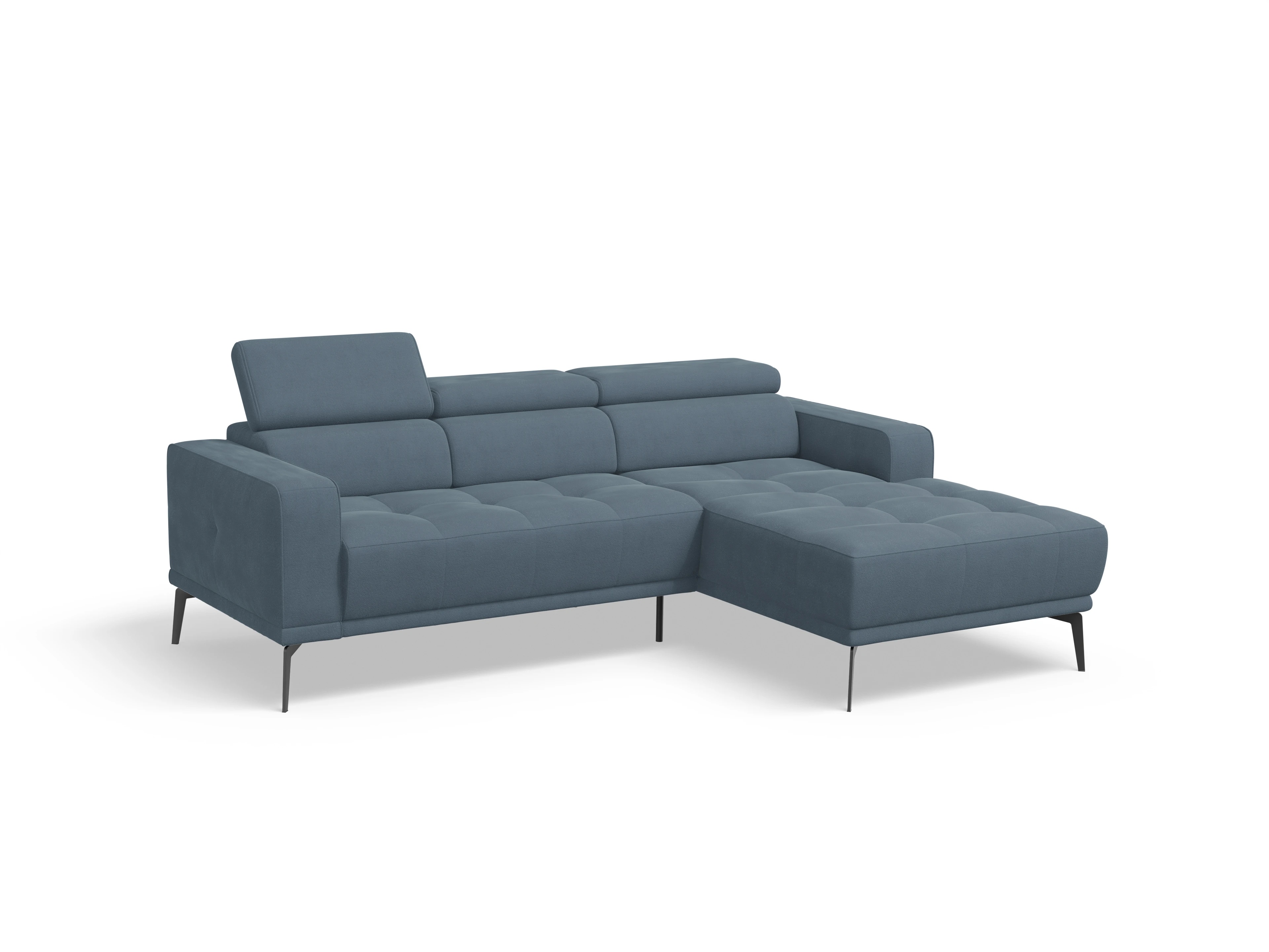 Ansicht des Produktes Marco Ecksofa rechts Abschluss offen in Stoff Blau